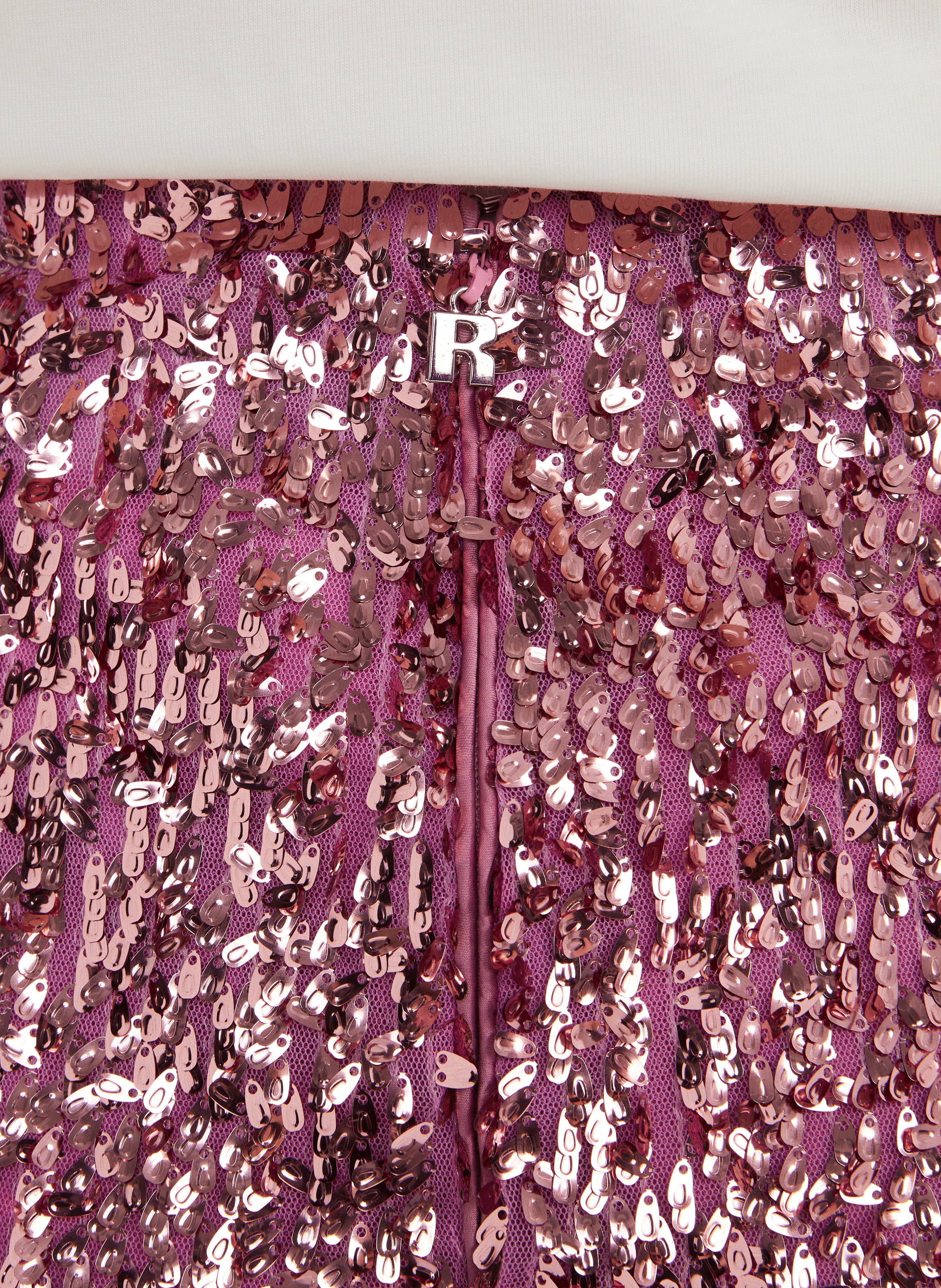 Jupe midi en sequin ROTATE Rose