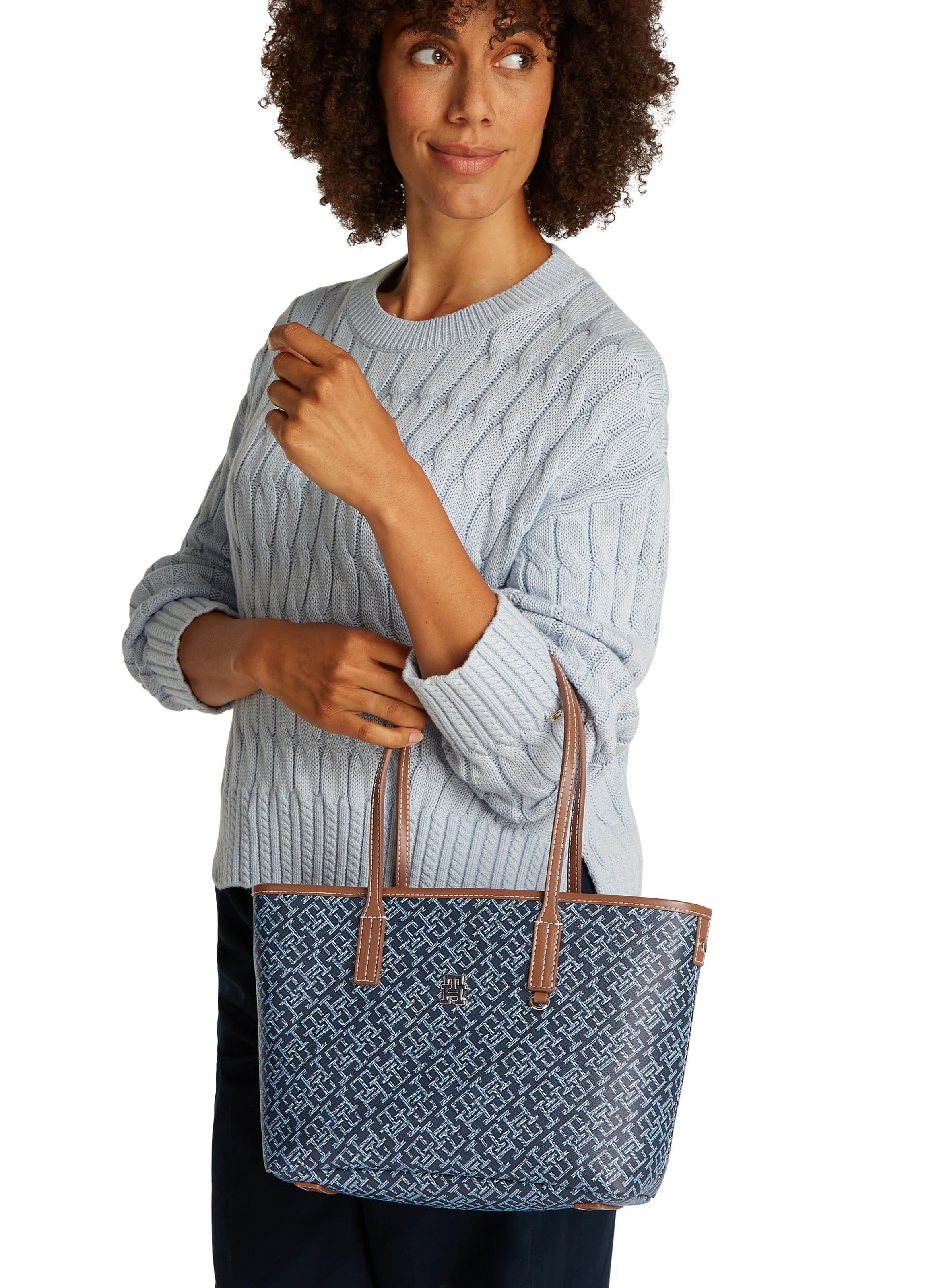 Sac cabas imprimé  TOMMY HILFIGER Bleu