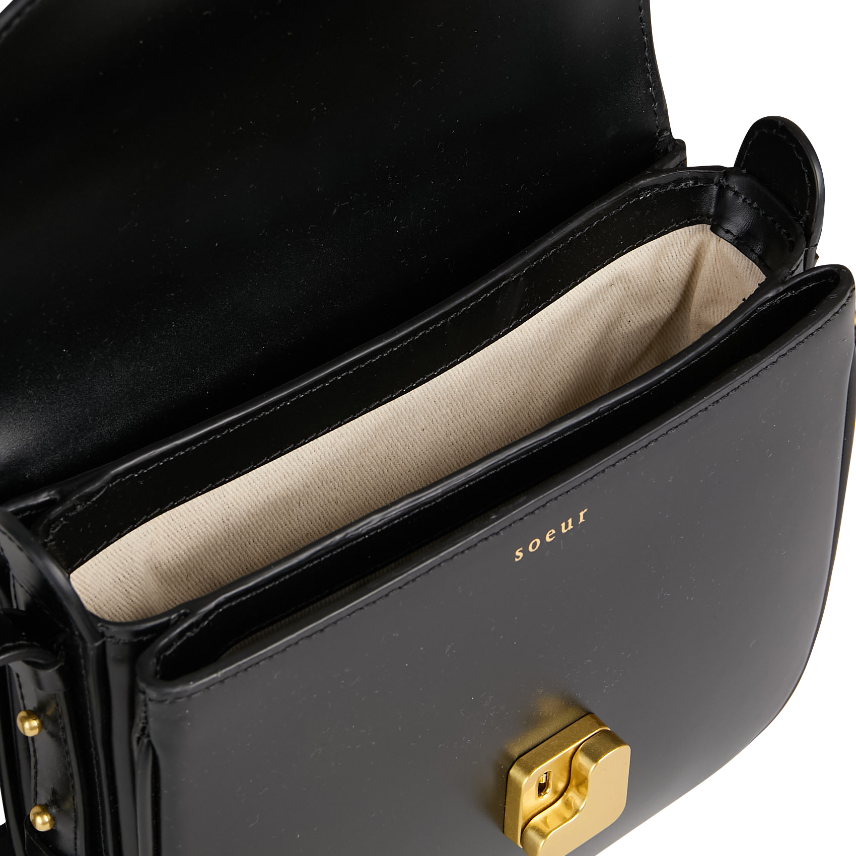 Sac bandoulière en cuir bellissima mini SOEUR Noir