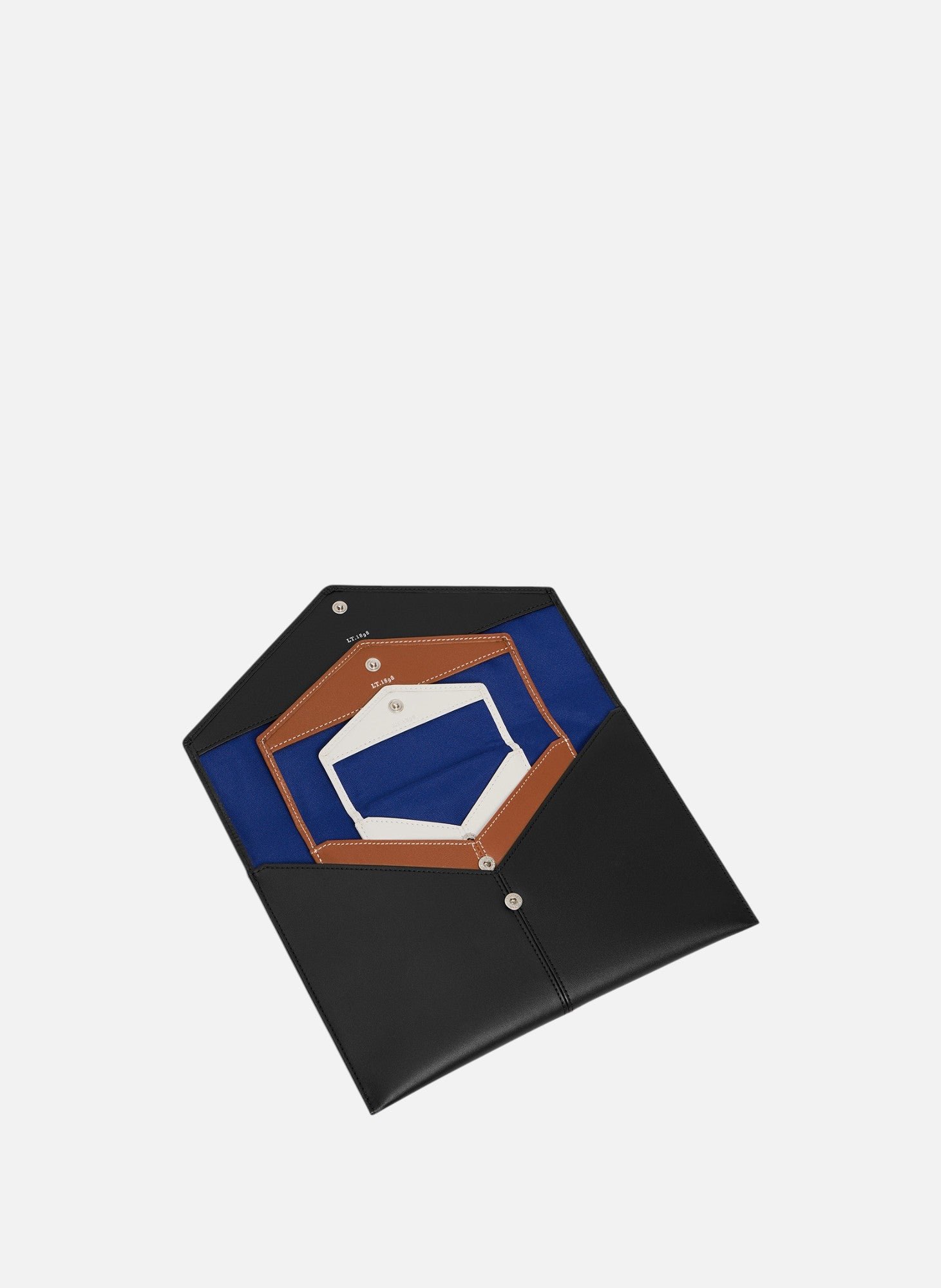 Trio de pochettes charlotte en cuir lisse LE TANNEUR Noir