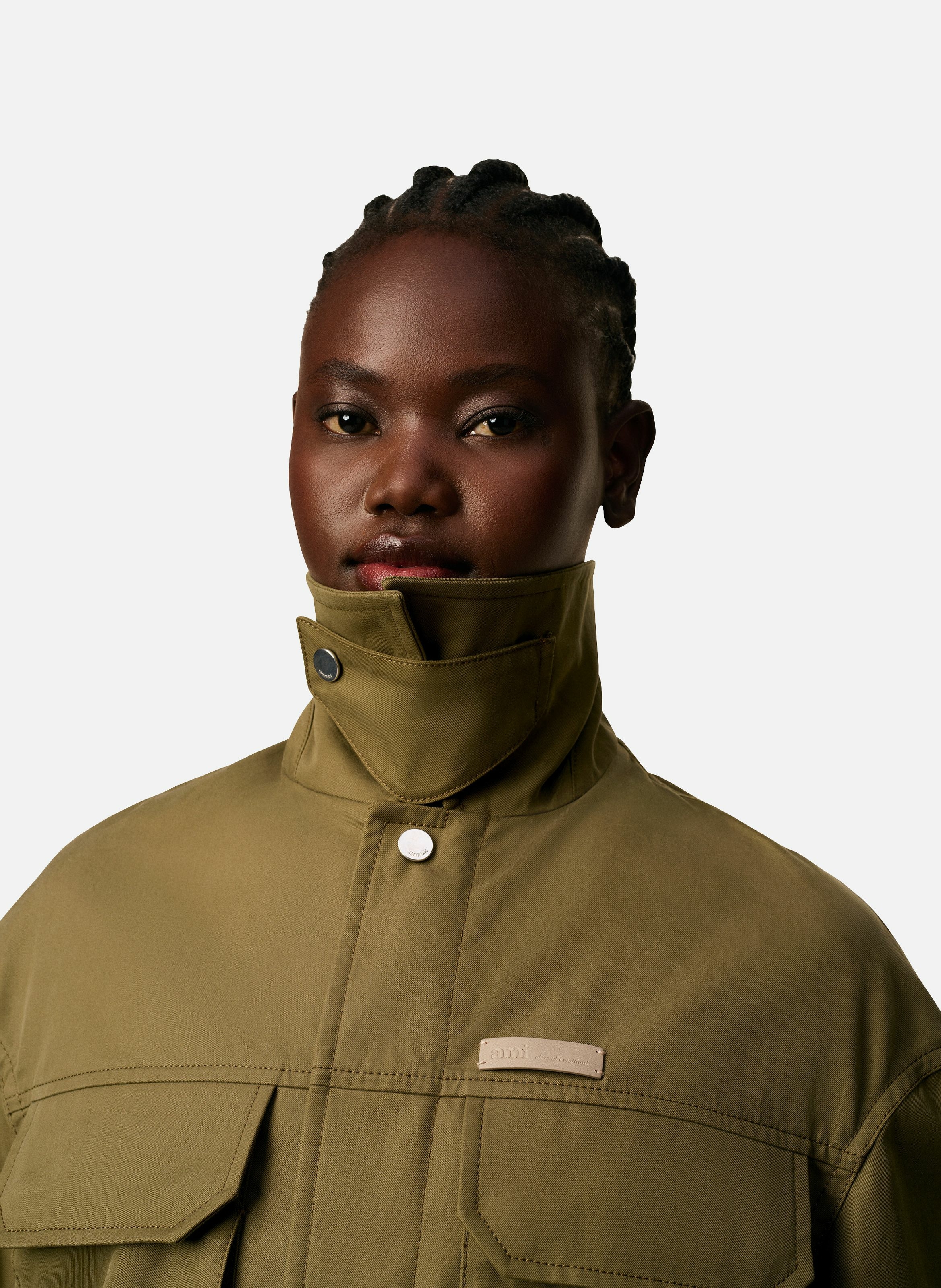 Blouson worker en coton unisexe AMI PARIS Vert