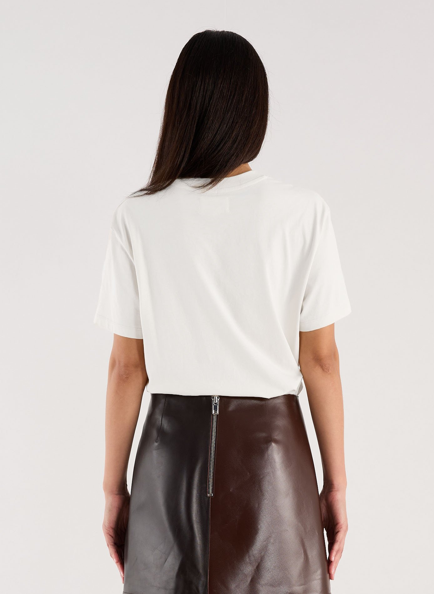 Jupe trapèze Saison 1865 x Cahu en cuir bi-matière SAISON 1865 Marron