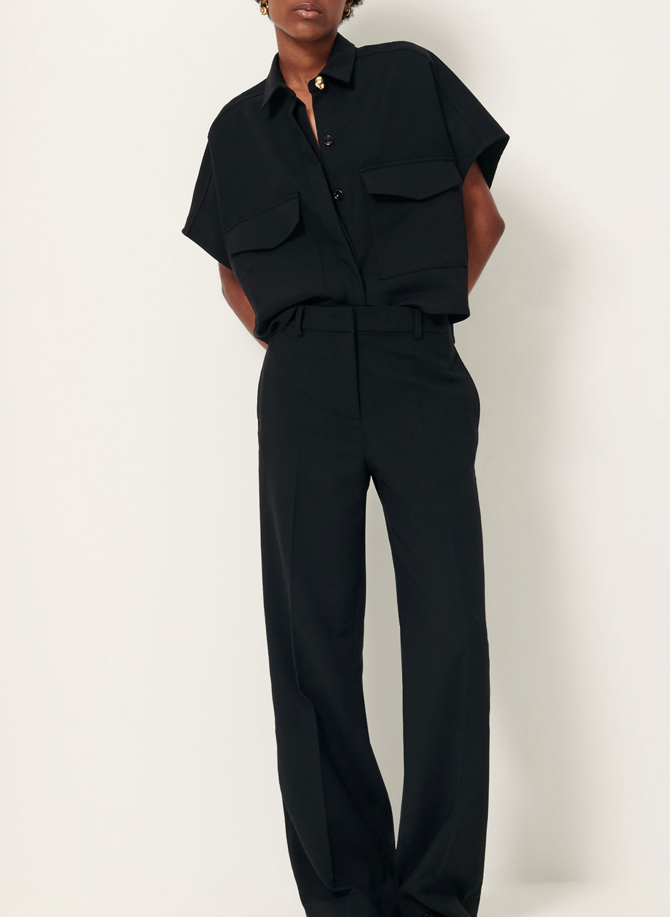 Chemise oversize col classique bianca SESSUN Noir