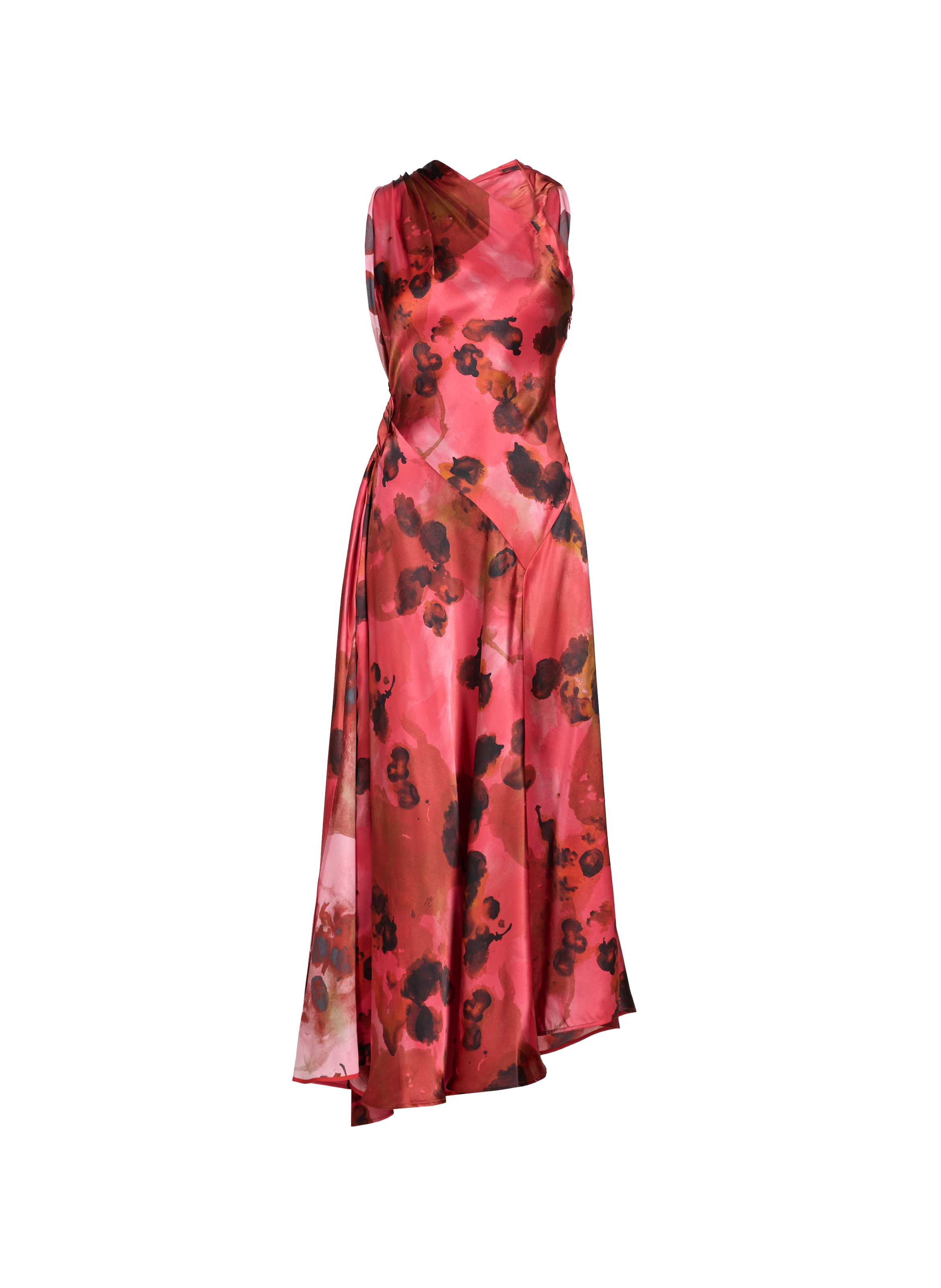 Long silk dress with floral print VICTORIA BECKHAM Multicolour