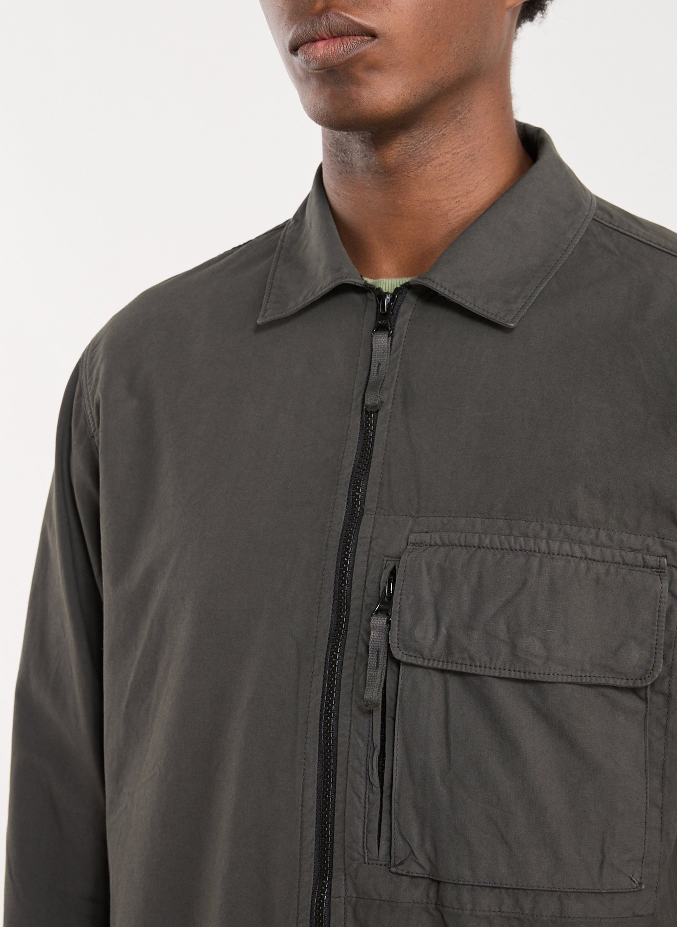 Chemise droite en coton STONE ISLAND Gris