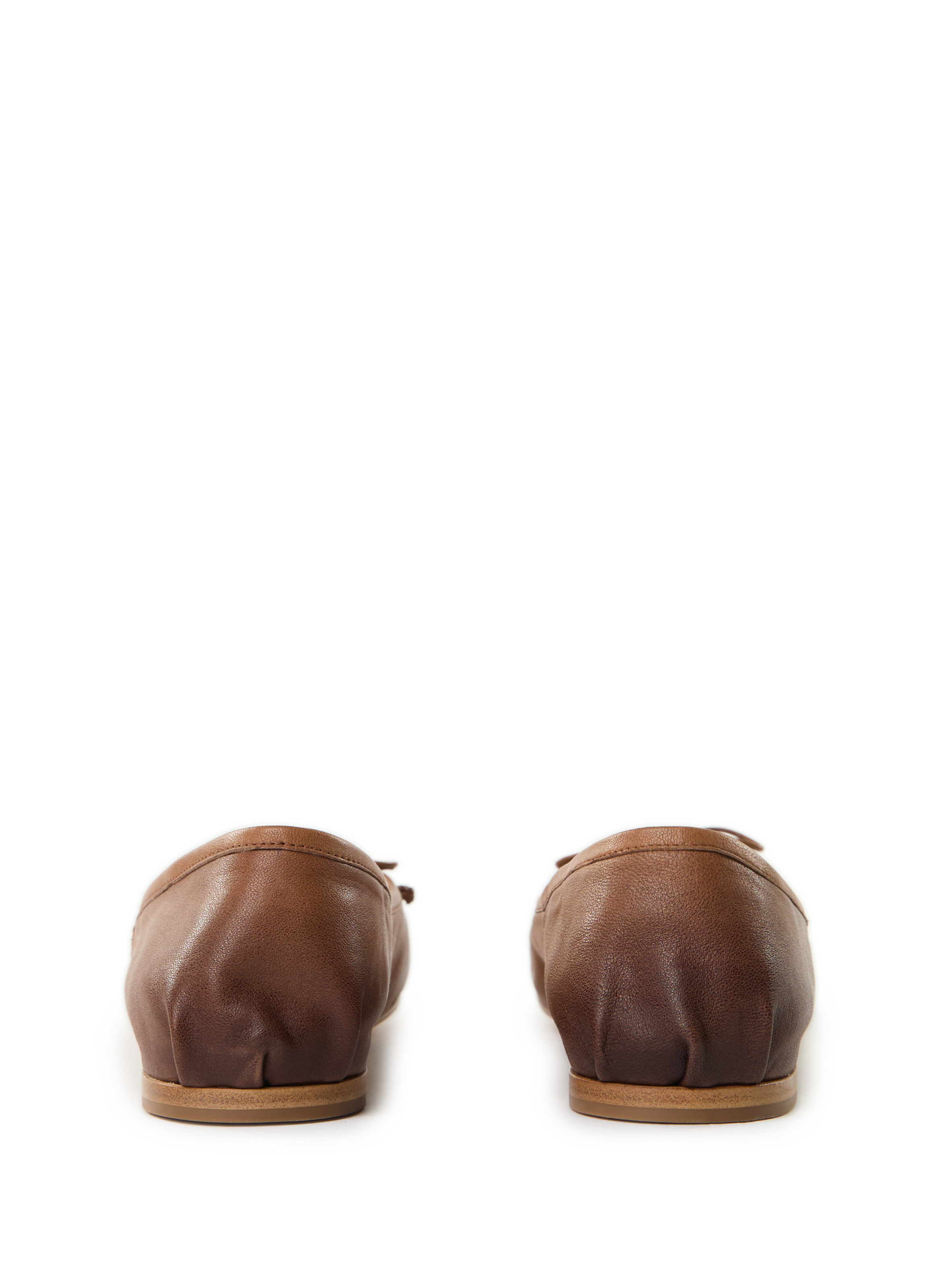 Ballerines en cuir MIU MIU Marron