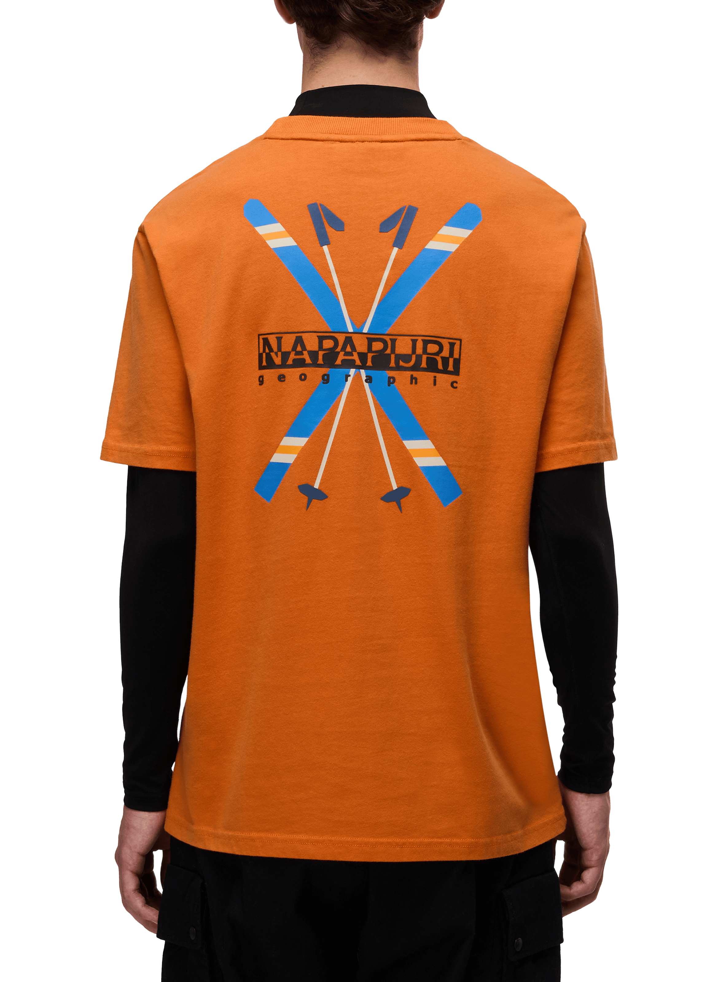 Round neck cotton printed T-shirt NAPAPIJRI Orange