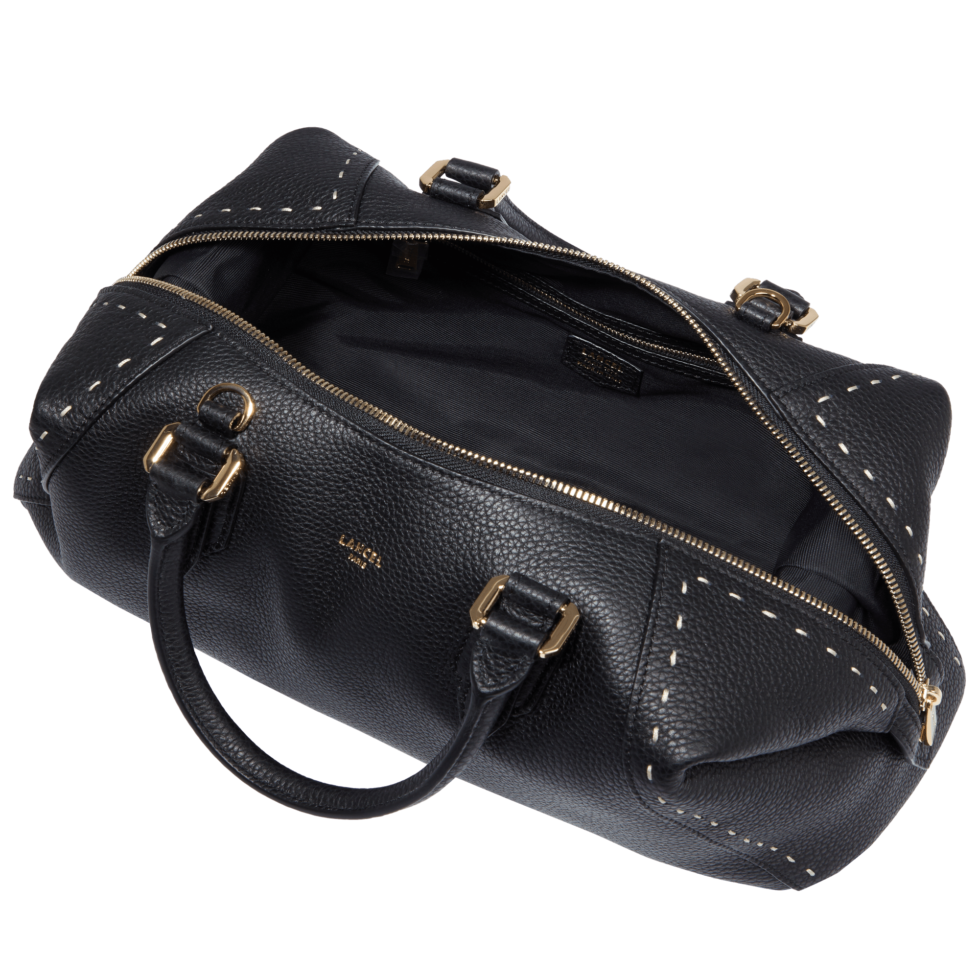Sac boston zippé charlie de lancel en cuir LANCEL Noir