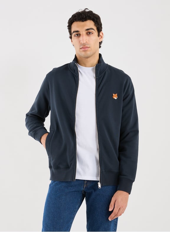 Gilet zippée Double Bold Fox Head Bleu by MAISON KITSUNÉ MAISON KITSUNÉ Gilet zippée Double Bold Fox Head Bleu