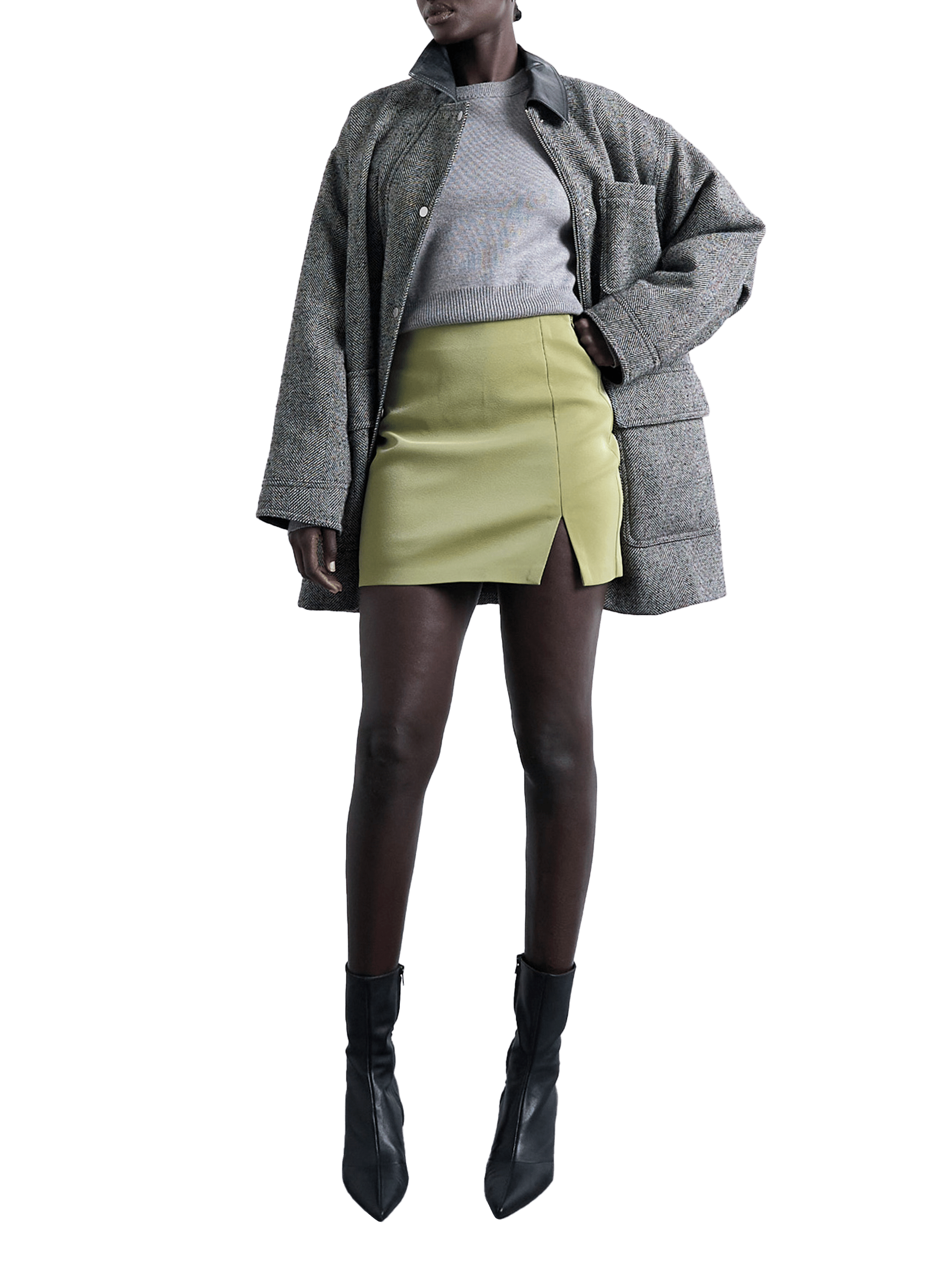 Pull ample en coton mélangé TOPSHOP Gris