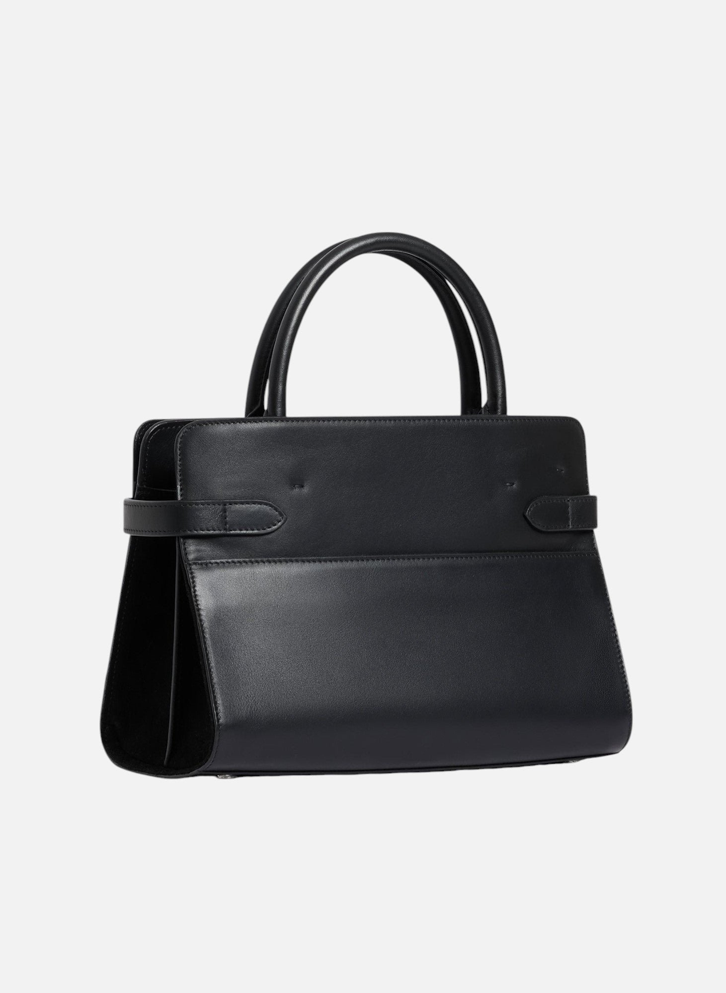 Sac à main moyen modèle emie en cuir lisse et nubuck Noir