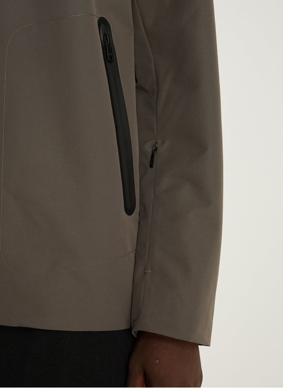 Parka unie à capuche amovible | Kaki by ECOALF Parka unie à capuche amovible Kaki