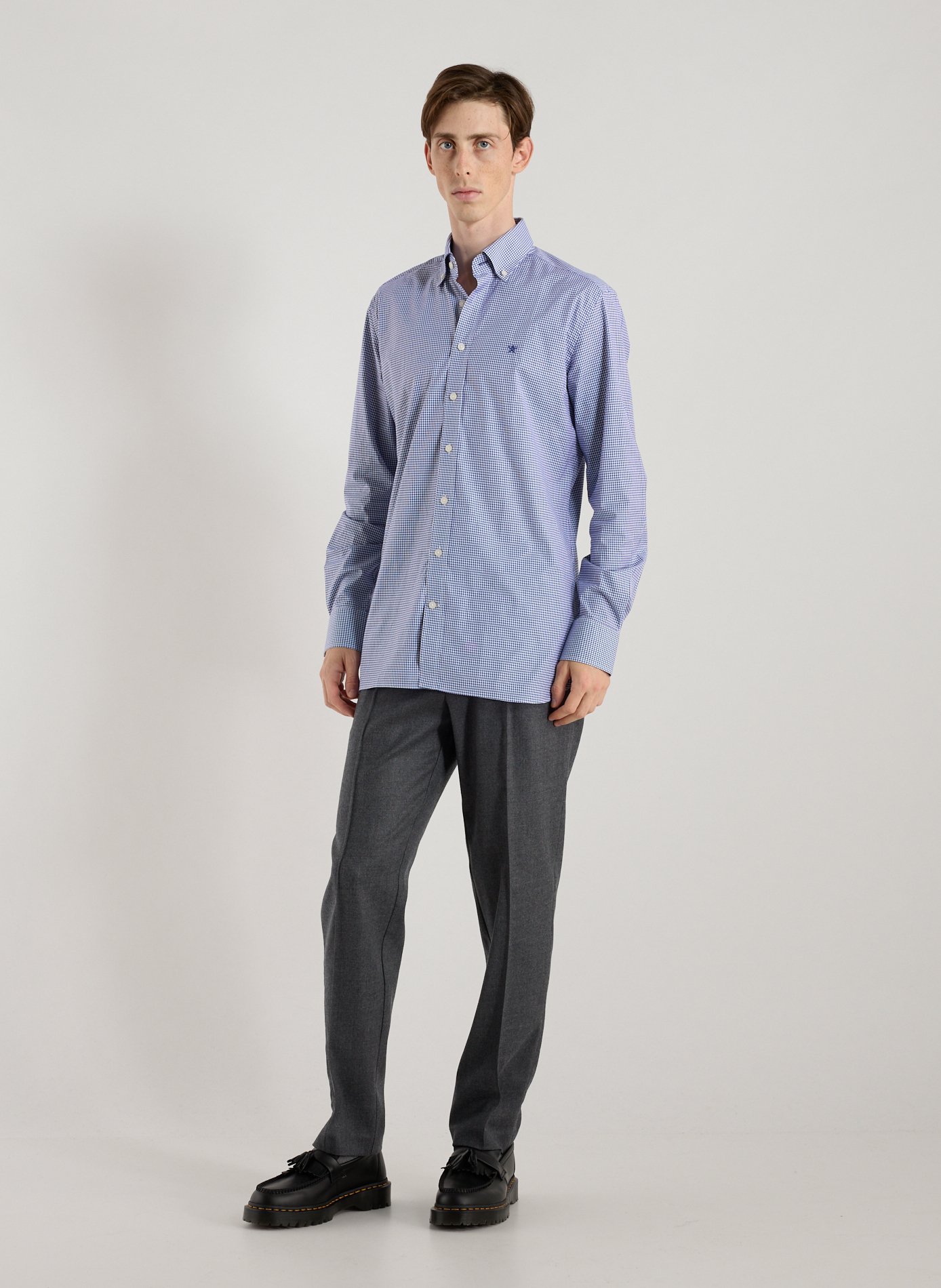 Check cotton Shirt HACKETT Blue