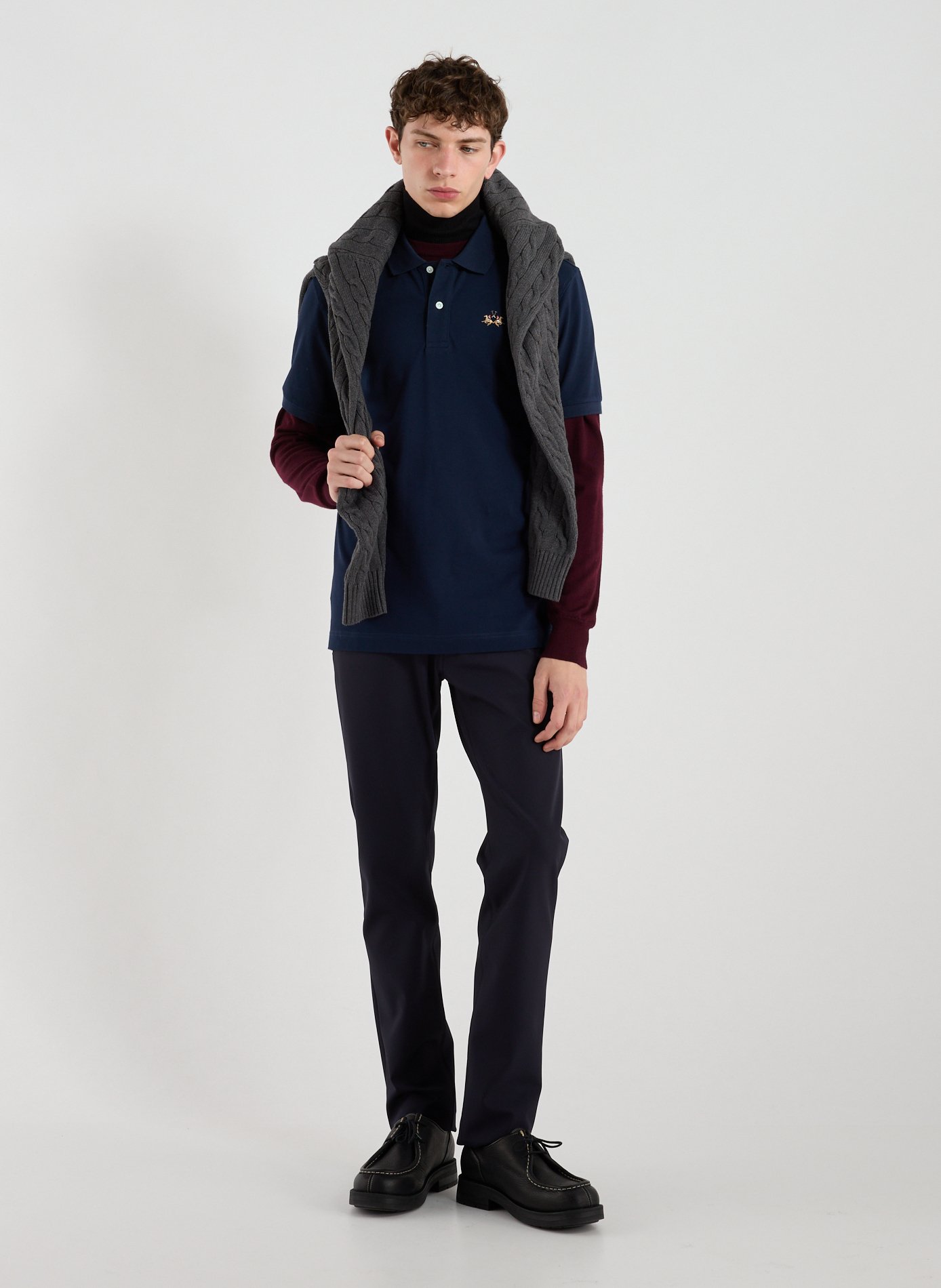 Polo en coton mélangé LA MARTINA Bleu