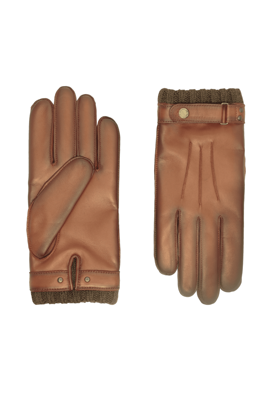 Gants vincent homme cuir doublés cachemire AGNELLE Marron