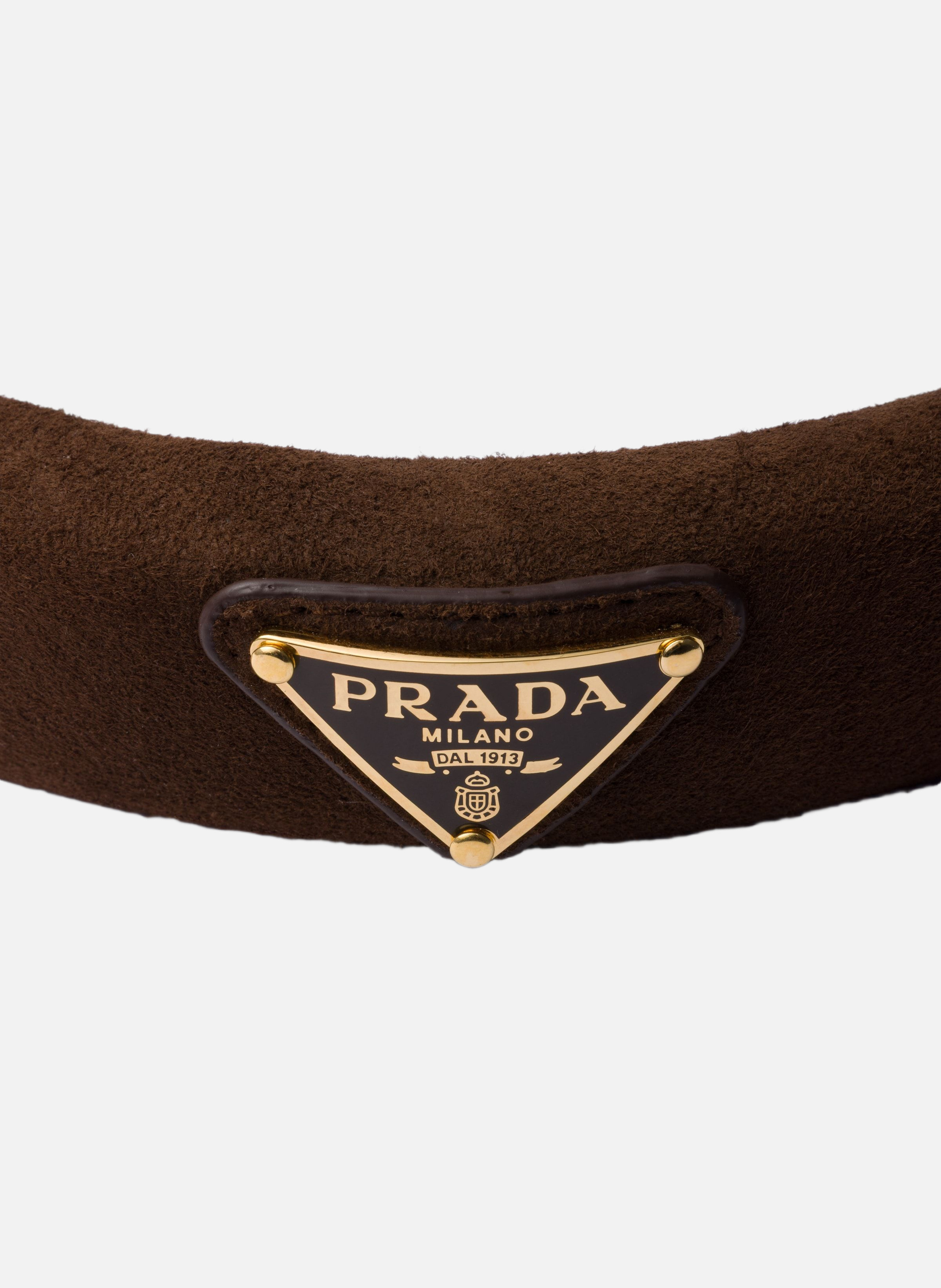 Bandeau en veau velours PRADA Marron