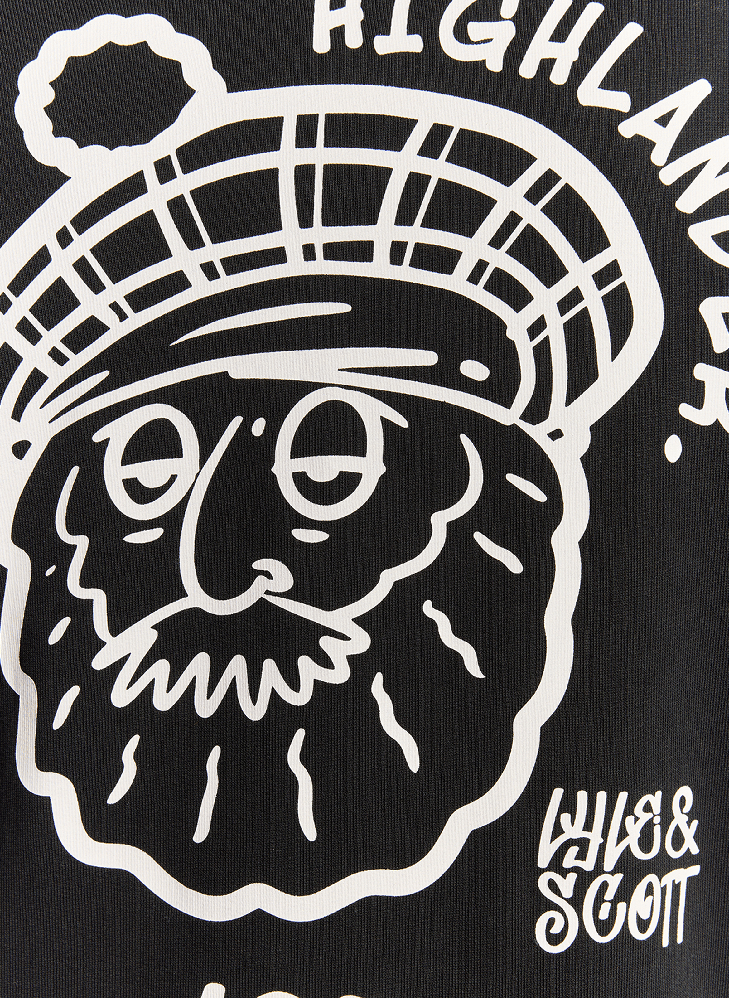 Sweat imprimé à col rond en coton LYLE & SCOTT Noir