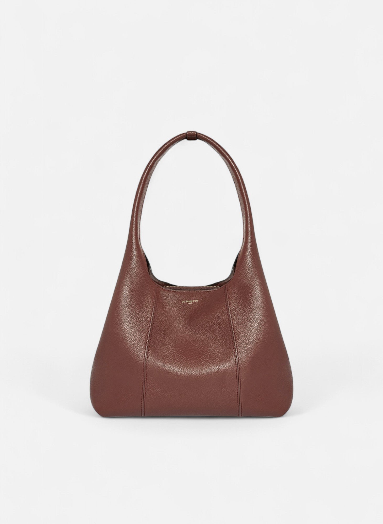 Sac porté épaule moyen modèle juliette en cuir grainé LE TANNEUR Marron