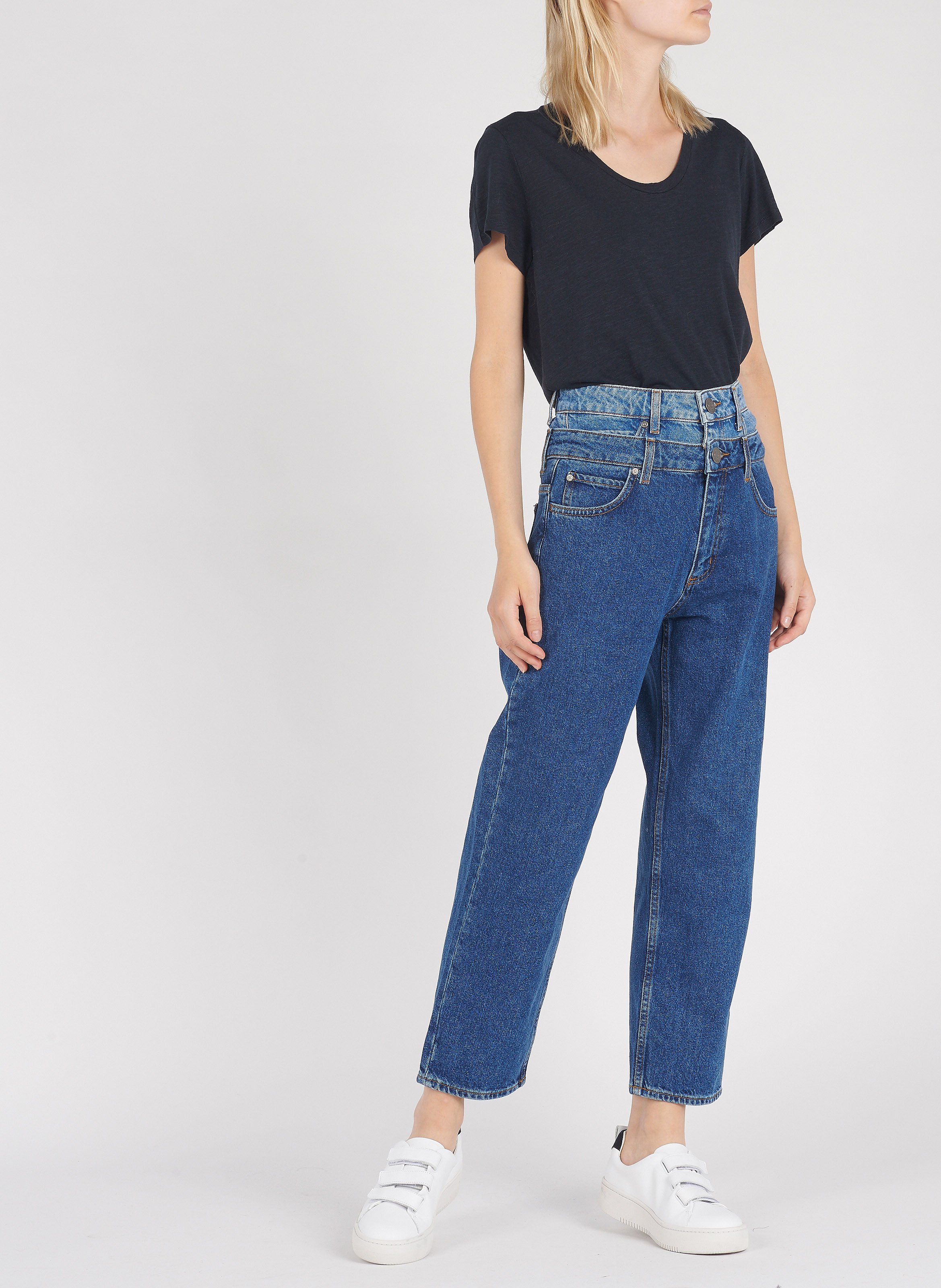 Tee-shirt col rond en coton mélangé jacksonville AMERICAN VINTAGE Bleu