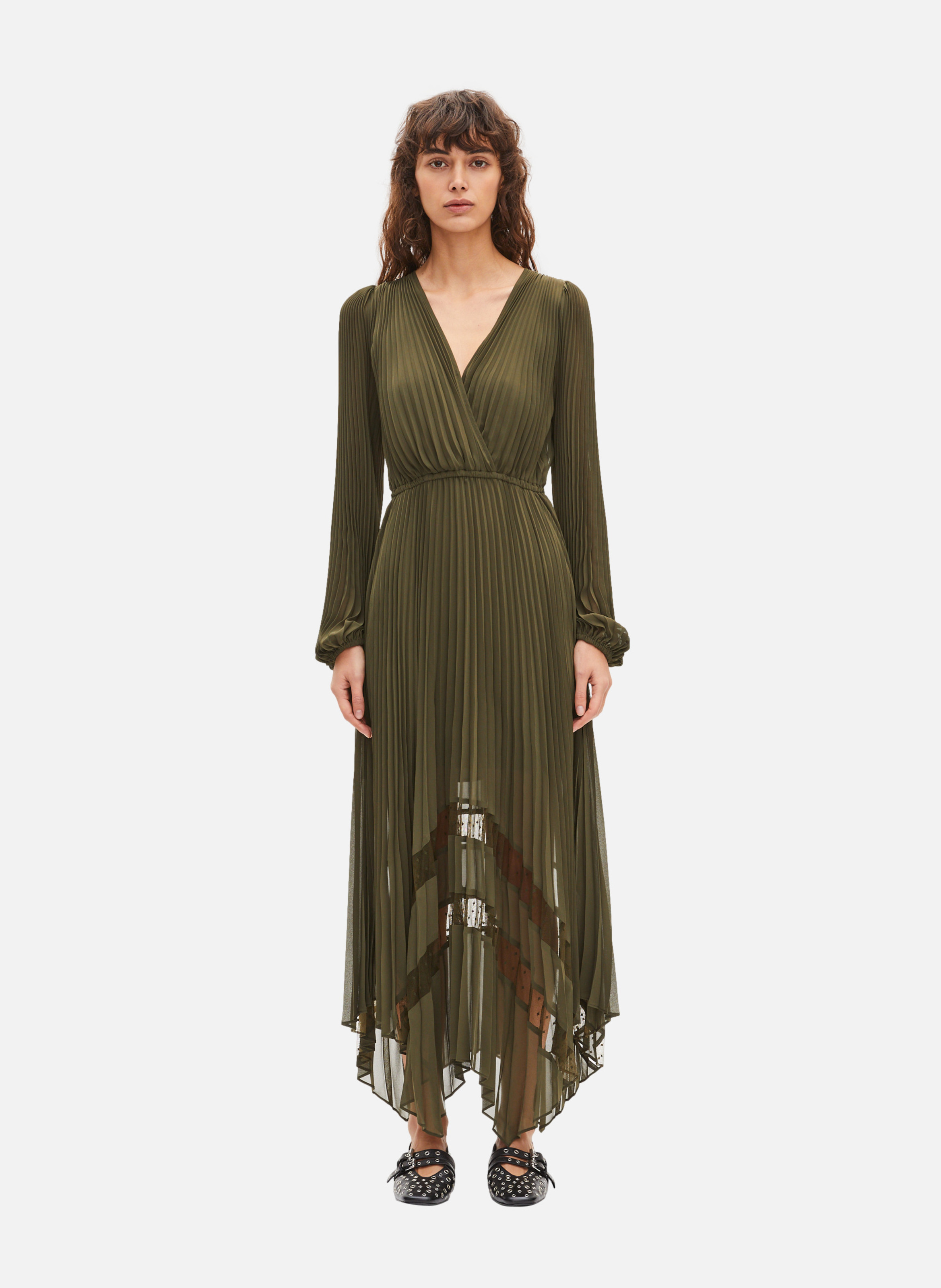 Robe longue plissée THE KOOPLES Vert