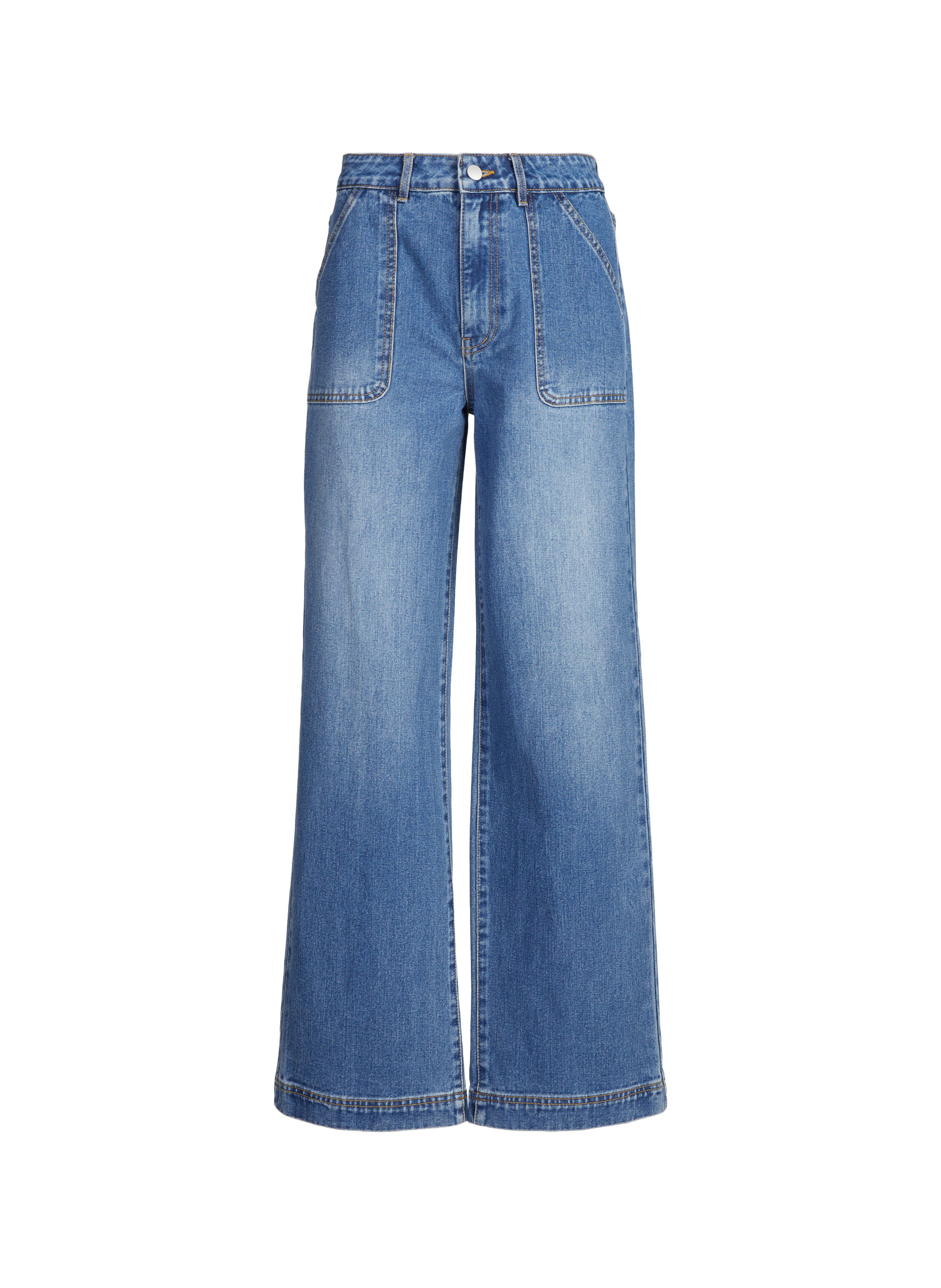 Jean taille haute Vibinja en coton  VILA Bleu