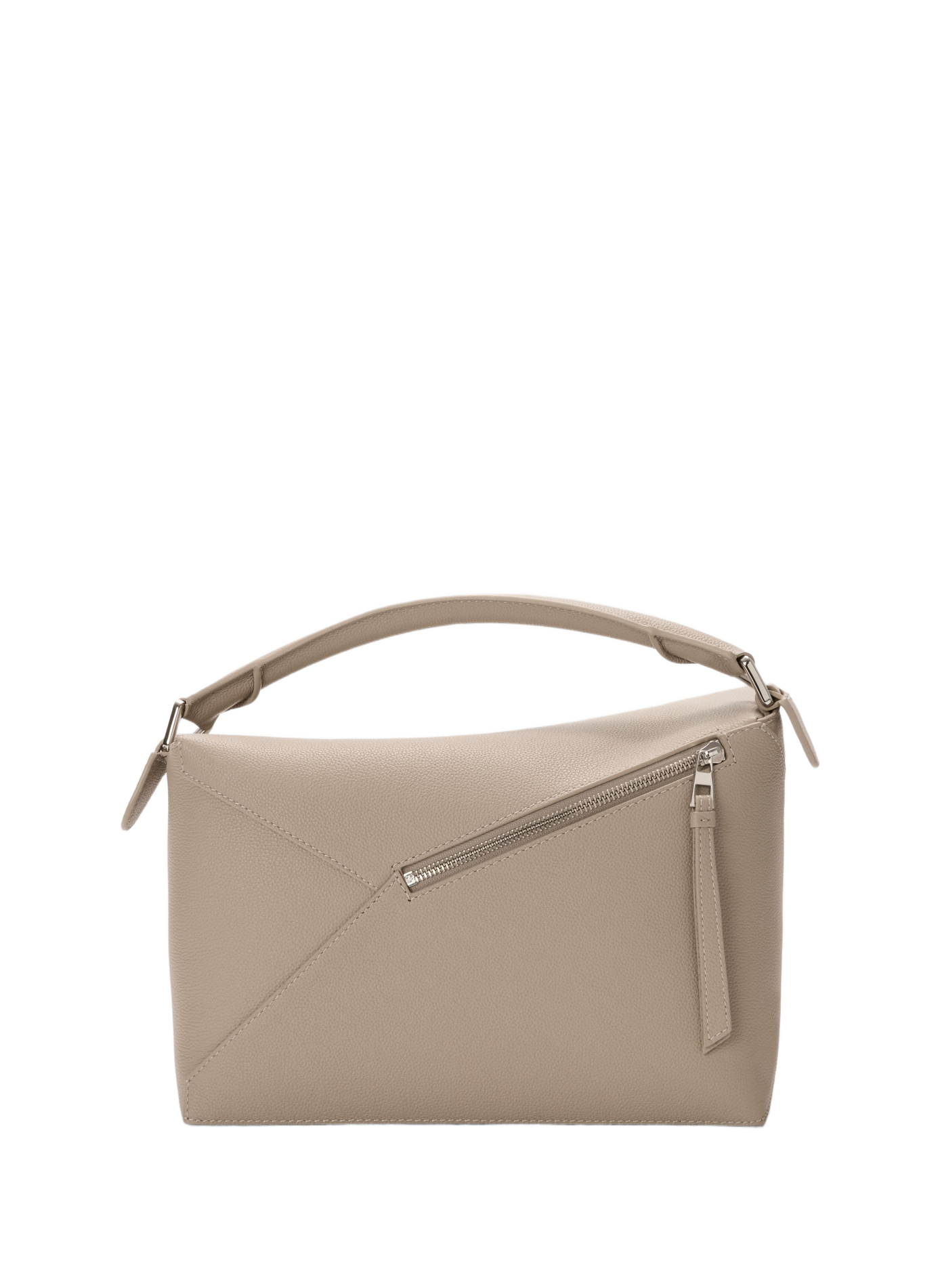 Sac Puzzle Edge moyen en cuir de veau grainé souple LOEWE Beige