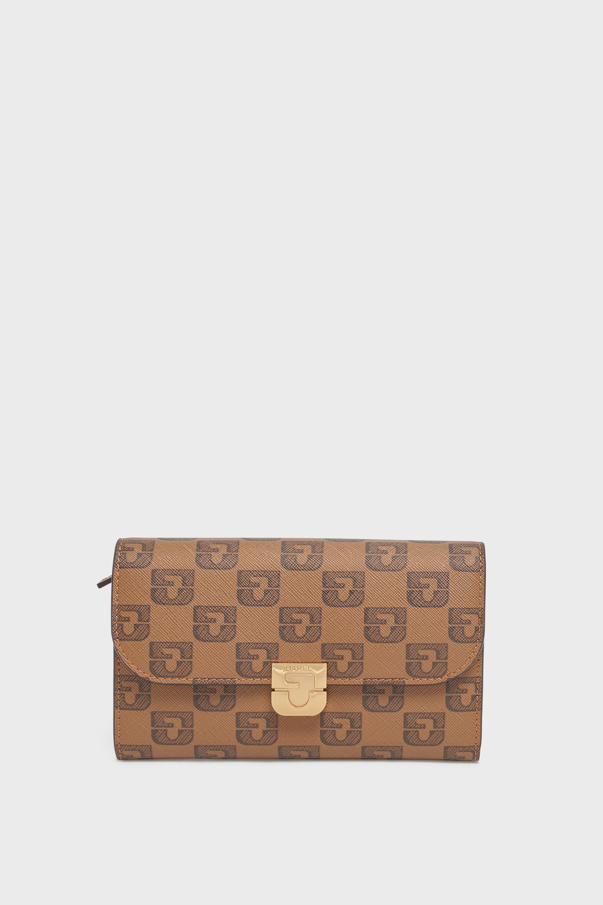 Portefeuille en toile enduite monogrammée et cuir – wallet GERARD DAREL Marron