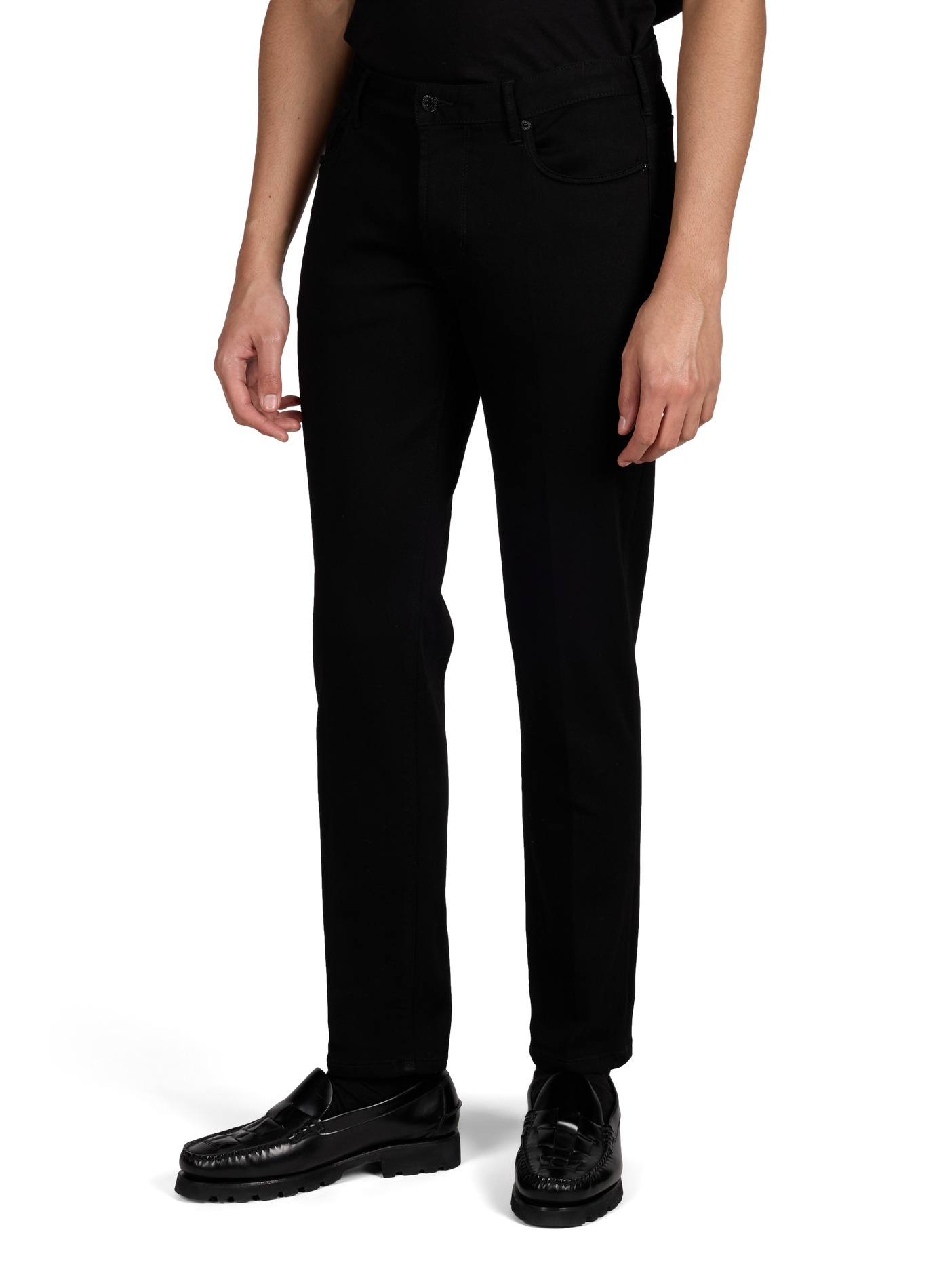 Cotton-blend slim-fit jeans EMPORIO ARMANI Black