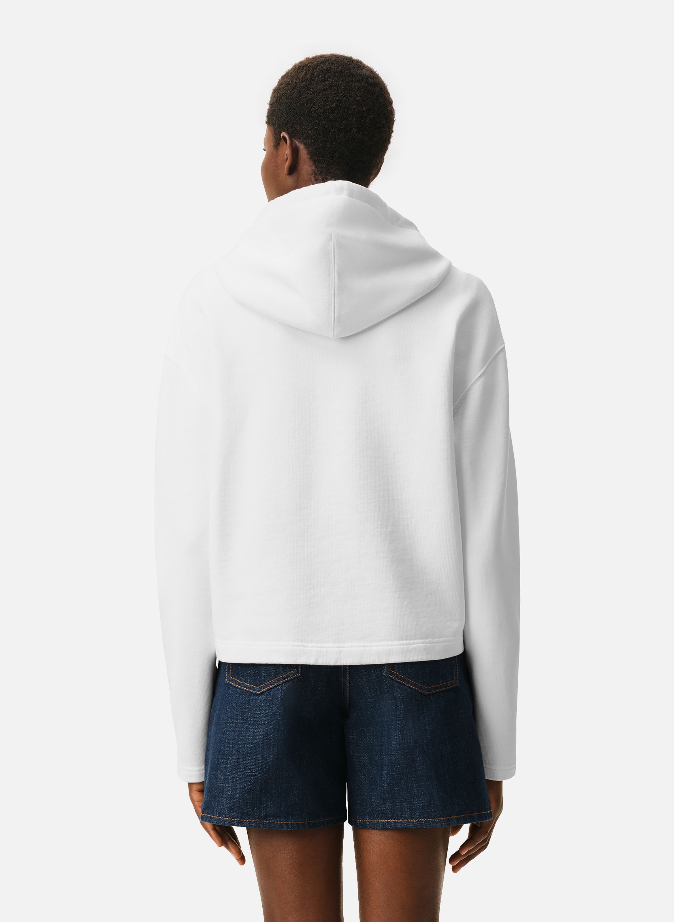 Hoodie Ami De Coeur Contrasté En Coton AMI PARIS Blanc