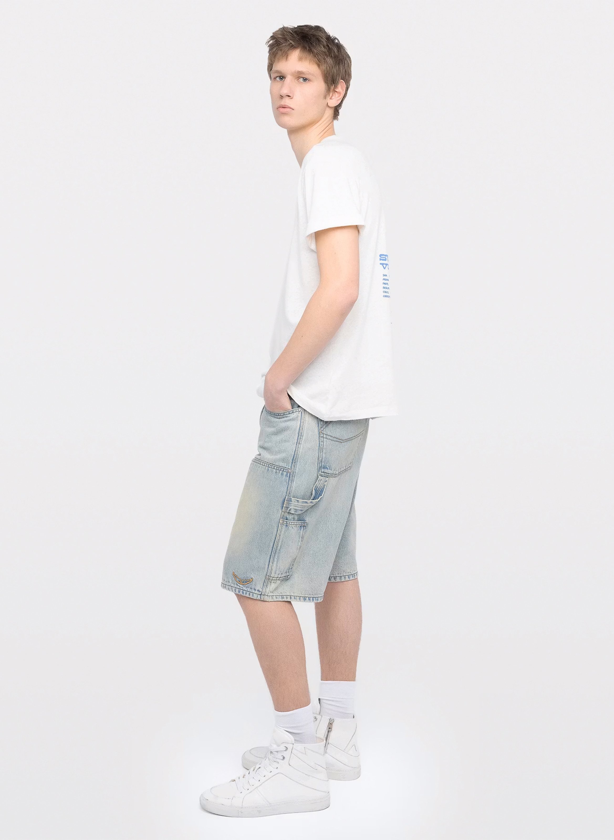 Tee-shirt droit col rond en coton et lin tommy ZADIG&VOLTAIRE Blanc