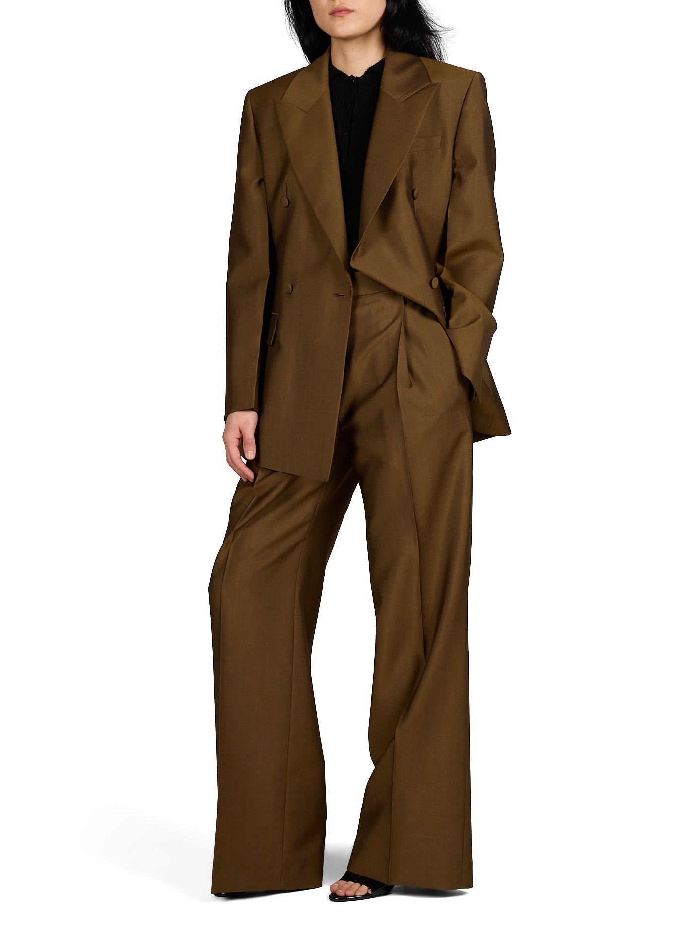 Tailored trousers with pleats in a solid color ROHE FRAMES Brown