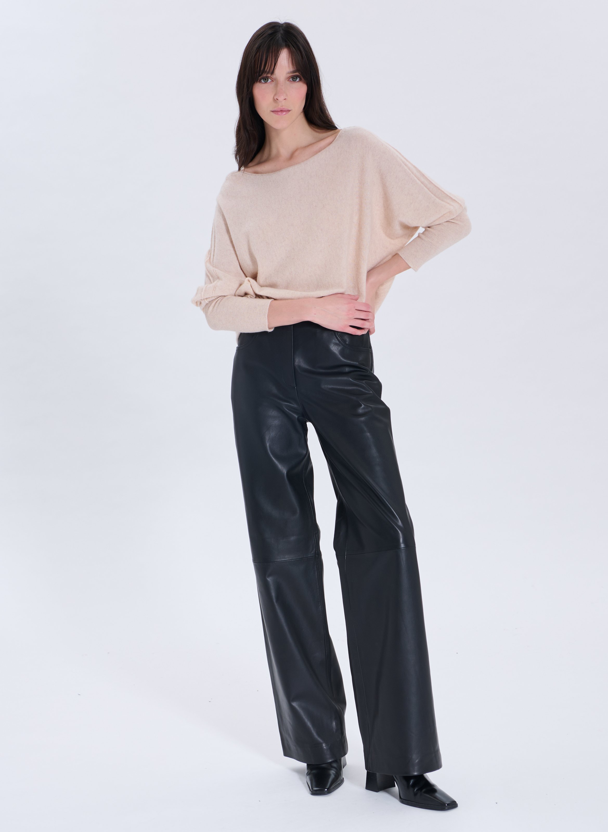 Pull  penseeboat  Beige chine