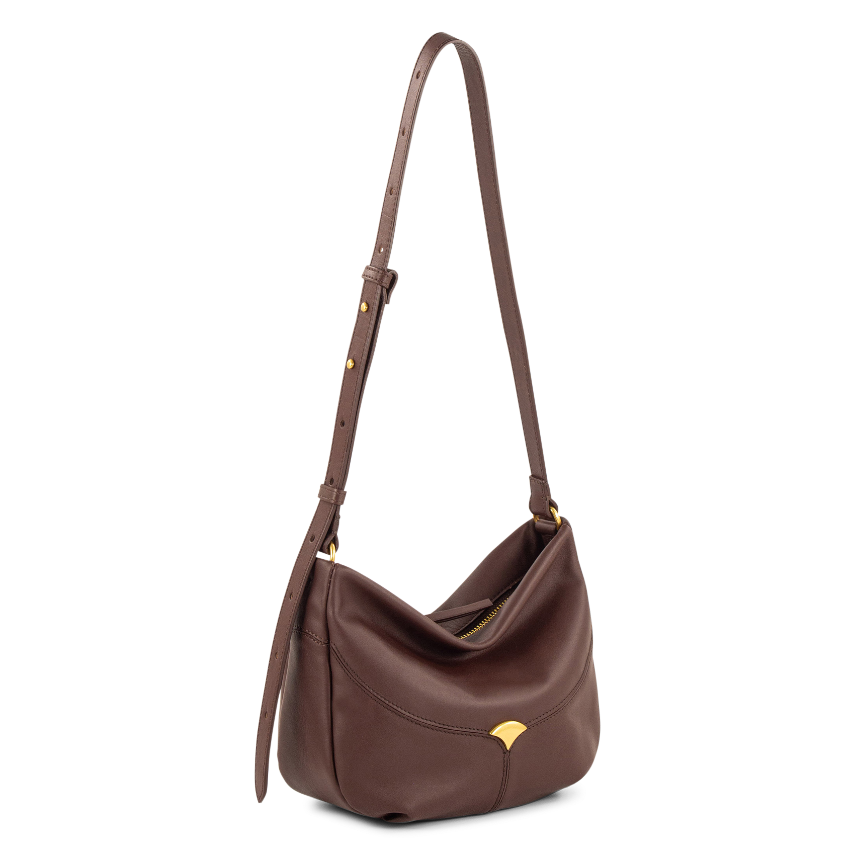 Sac porté épaule en cuir divilio small SESSUN Marron