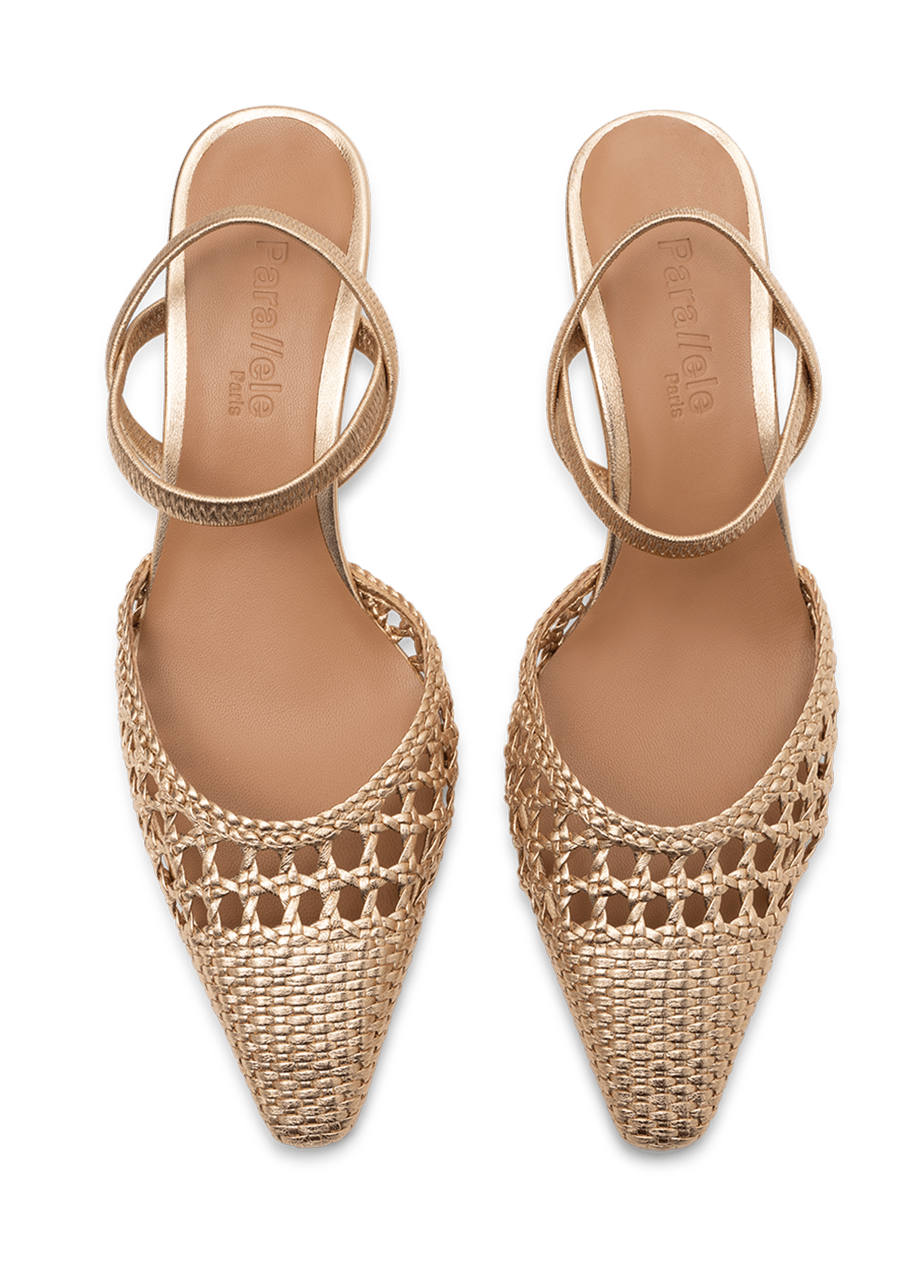 Sling back oria en nappa PARALLELE Doré