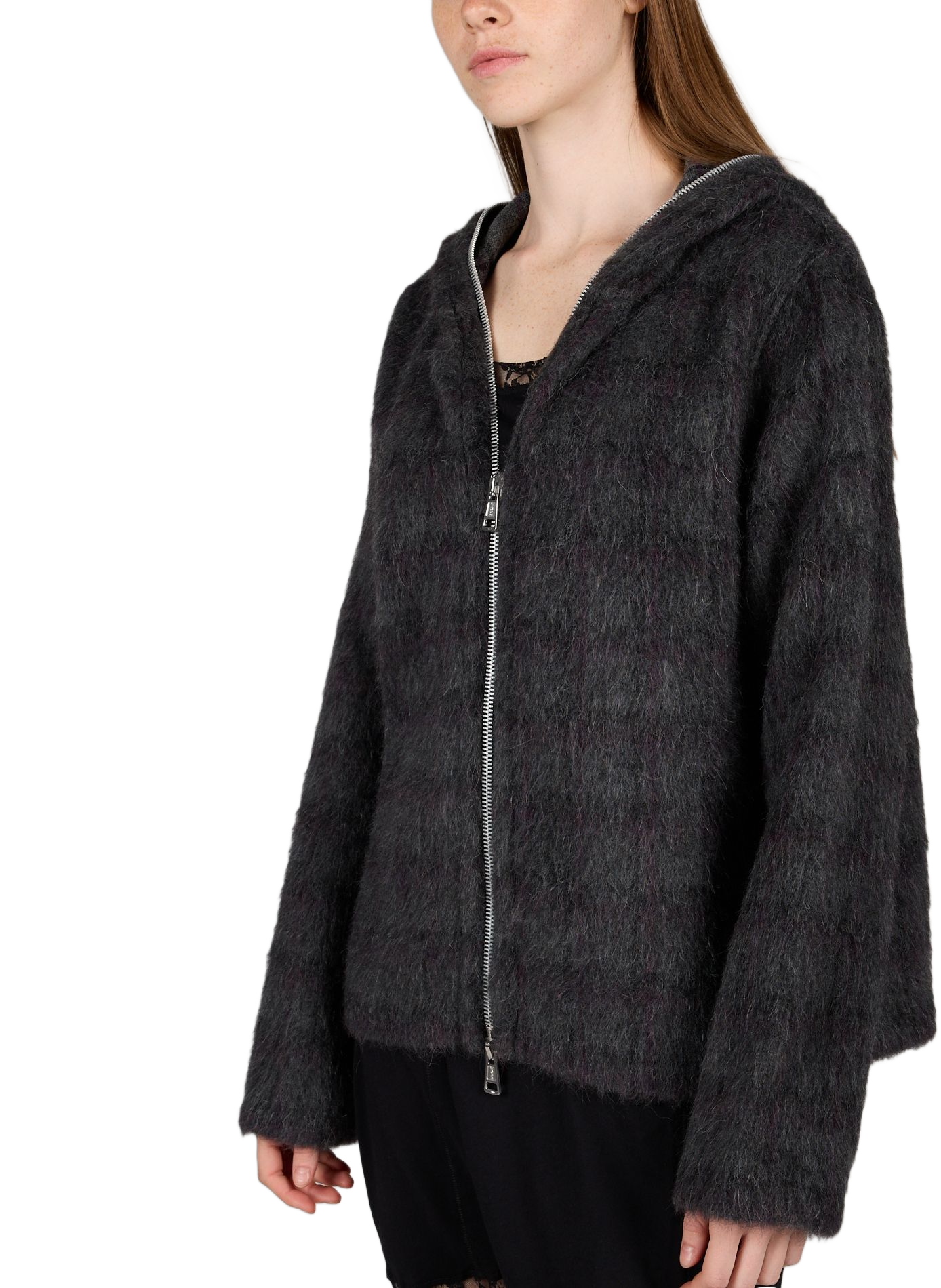 Fluffy full zip hoodie OUR LEGACY Grey