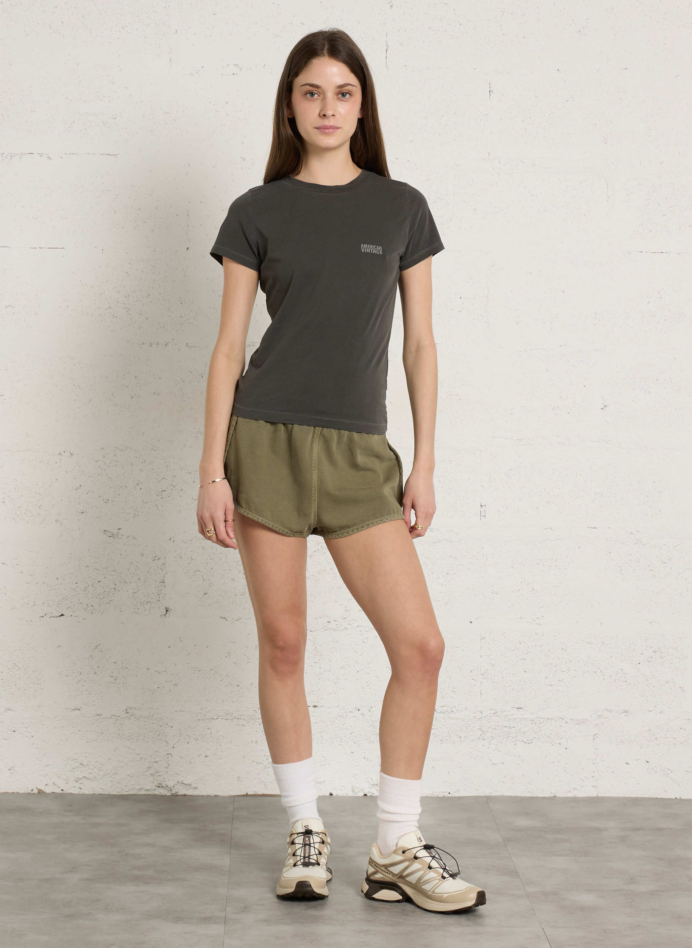 Short court droit uni lycaz AMERICAN VINTAGE Vert