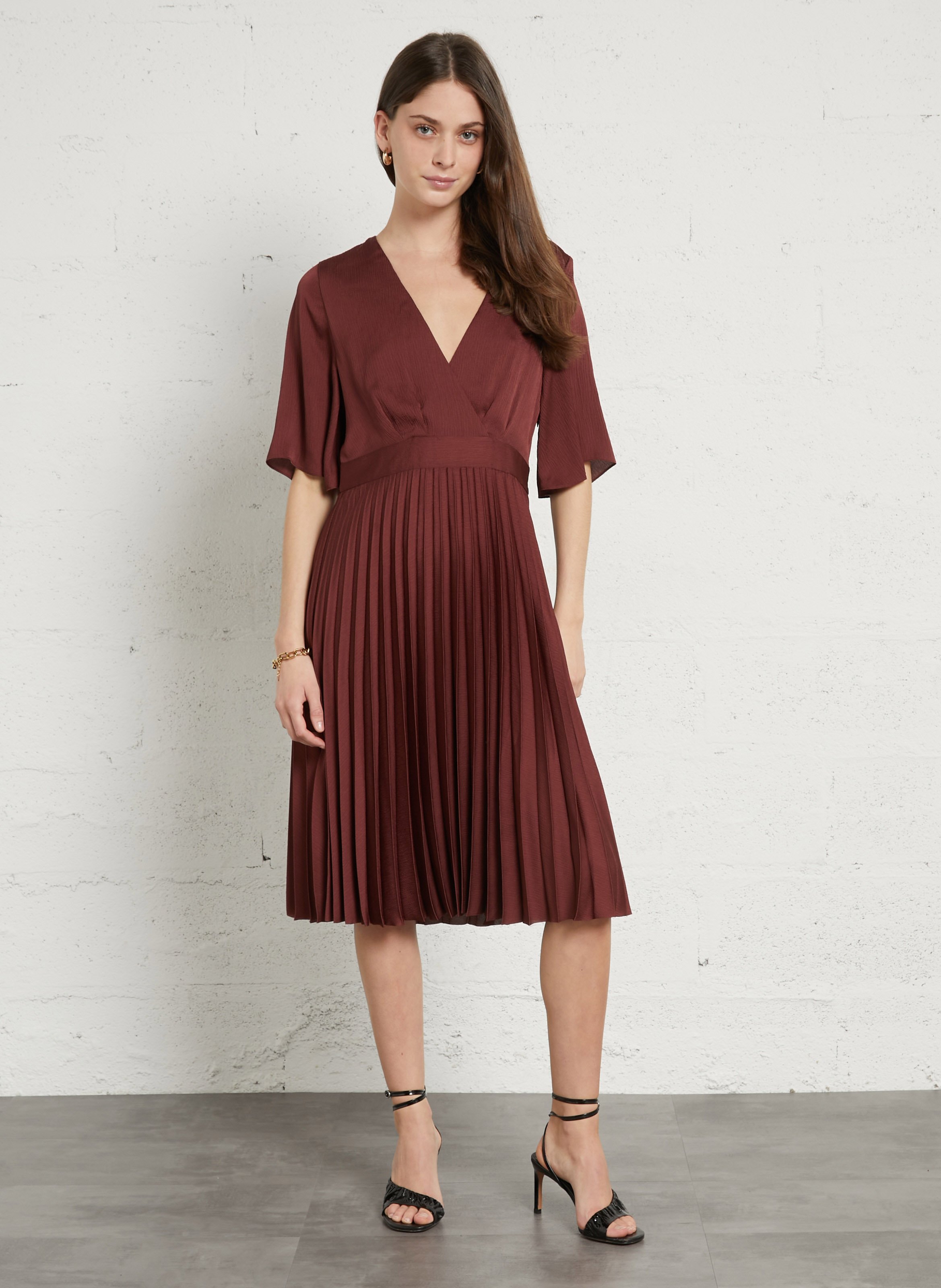 Robe courte col cache-coeur bertille MAISON 123 Rose