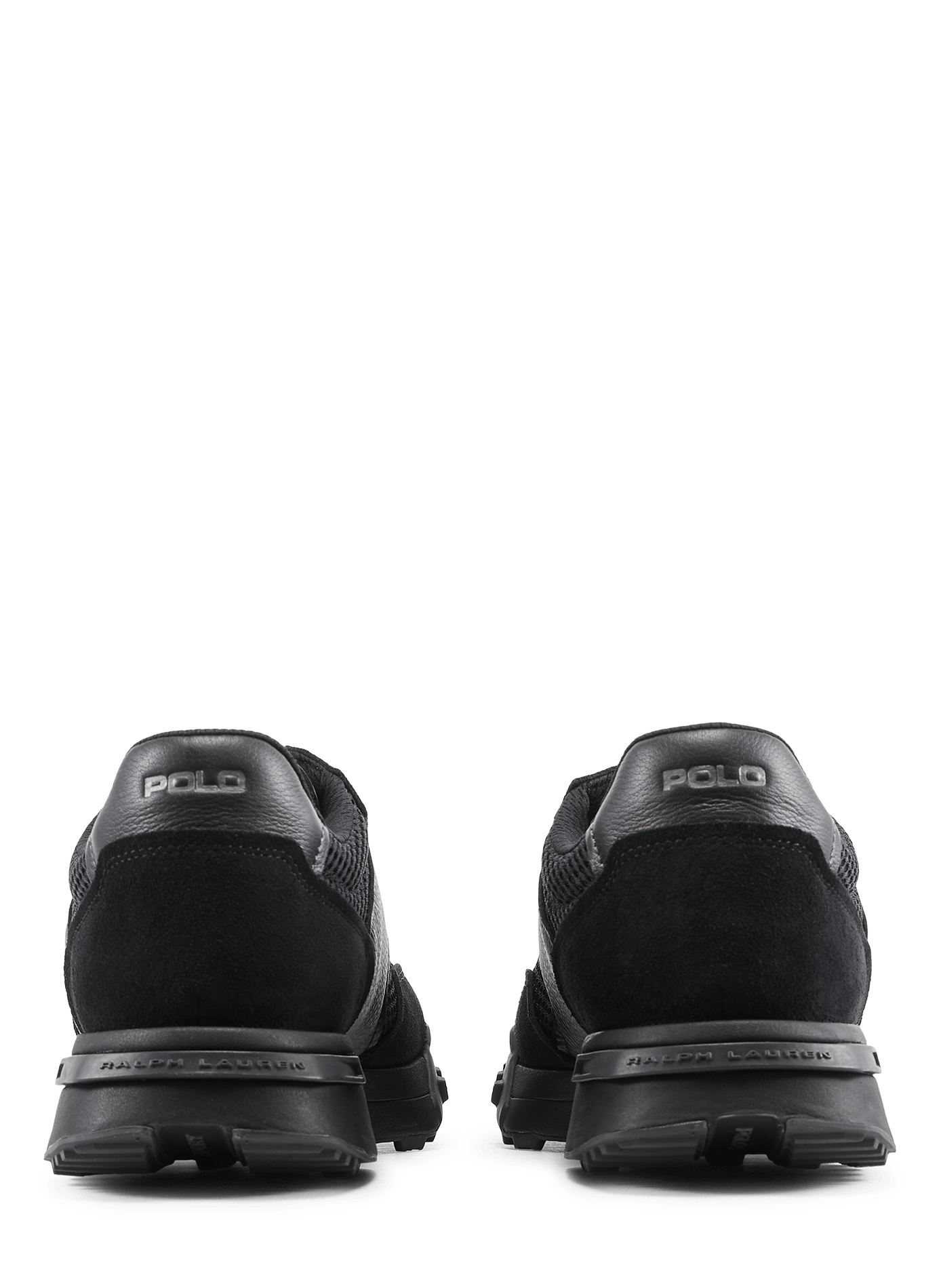 Mixed leather low-top sneakers POLO RALPH LAUREN Black