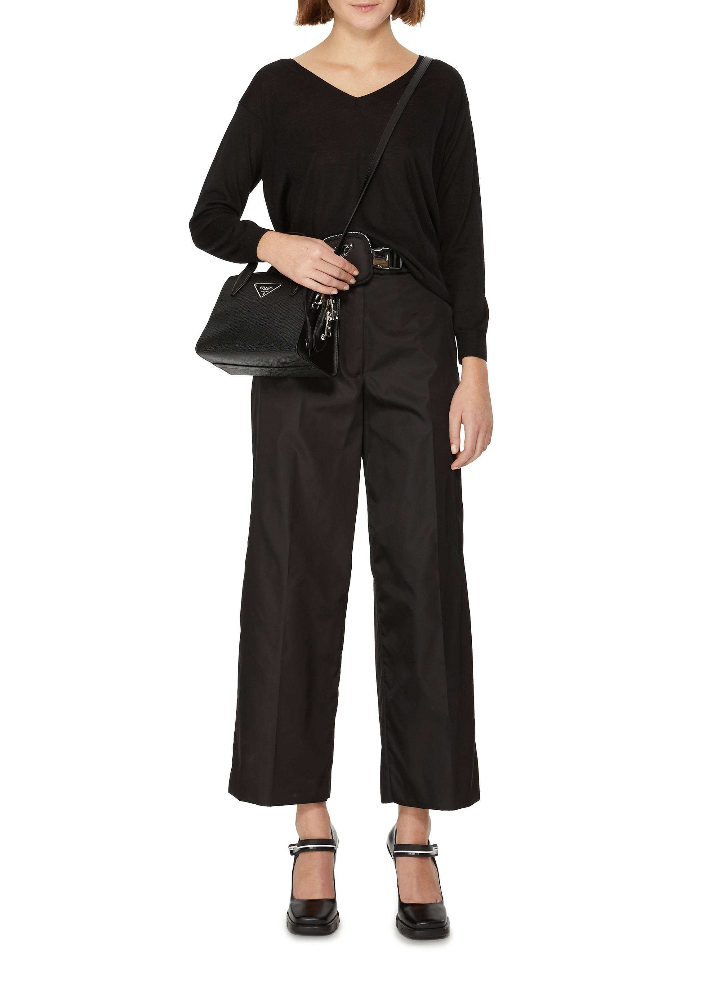 Calfskin leather Mary Janes  PRADA Black