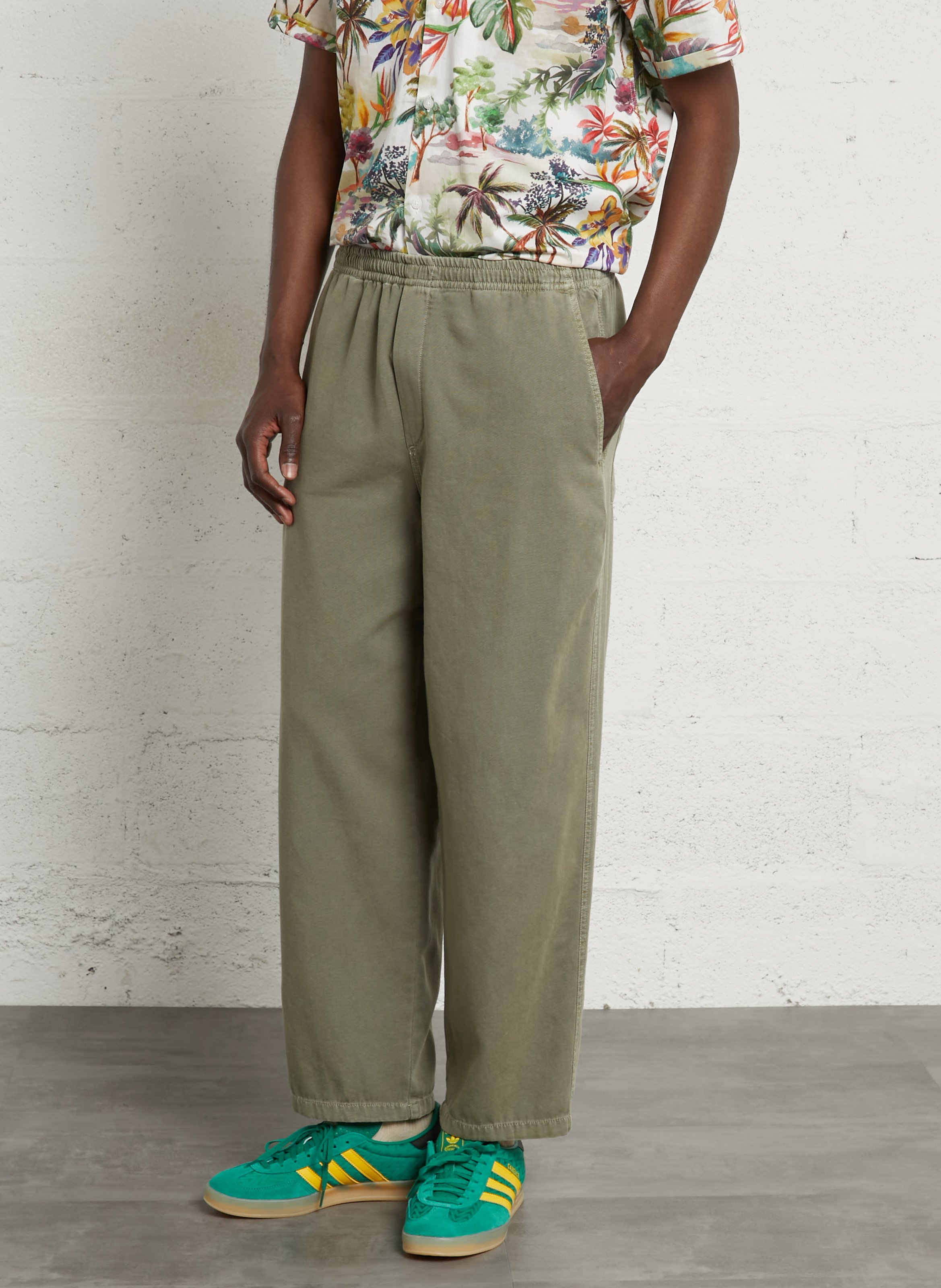 Pantalon droit en coton lycaz AMERICAN VINTAGE Vert