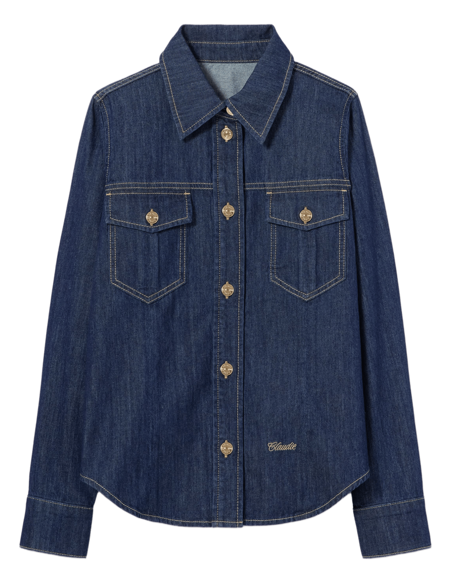 Chemise droite en coton CLAUDIE PIERLOT Bleu