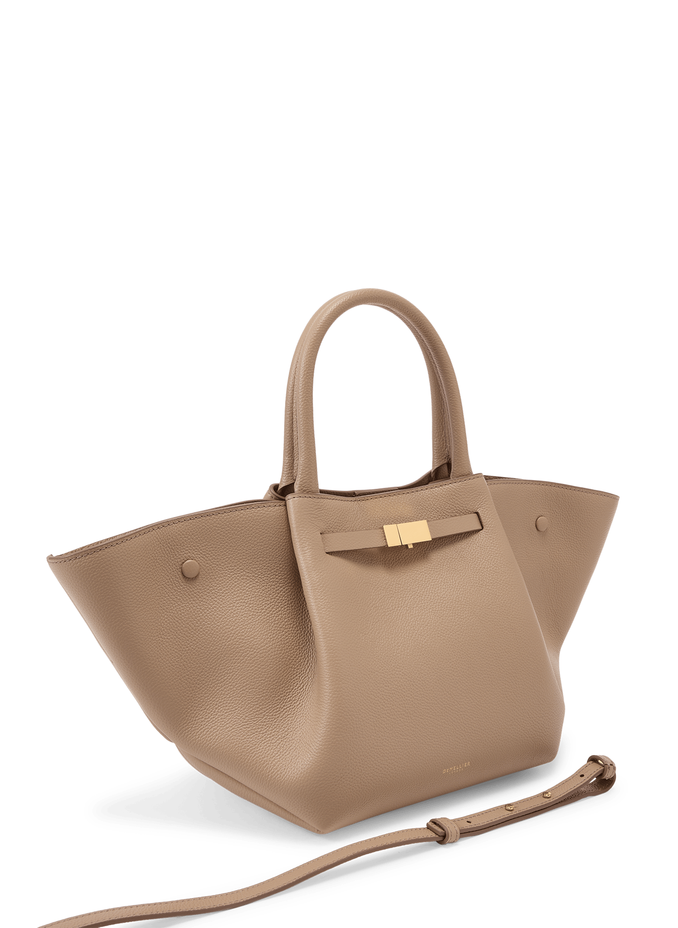 Gestreifter Ledertasche DEMELLIER LONDON Beige