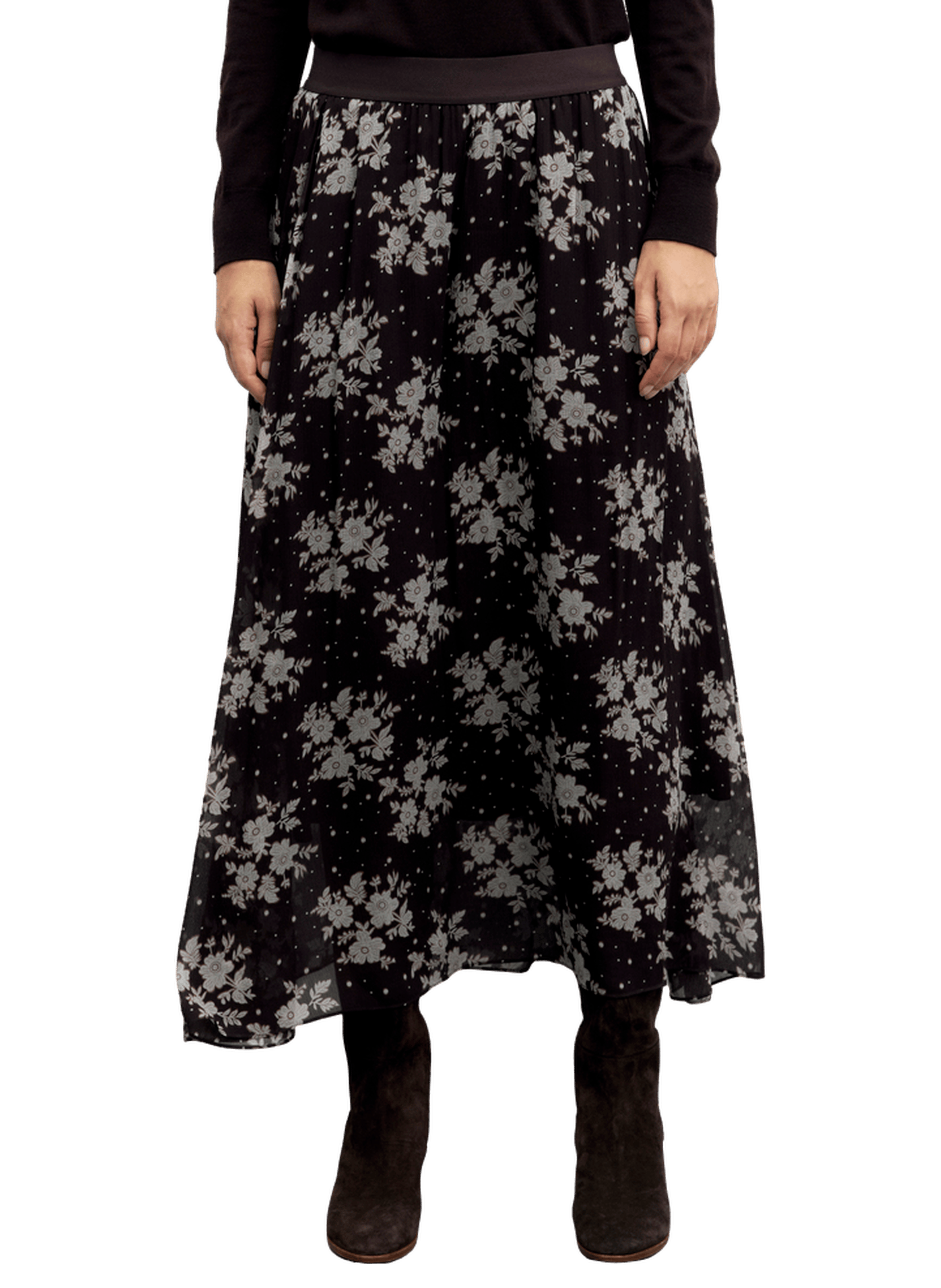 Jupe en mousseline imprimée - tessy GERARD DAREL Marron