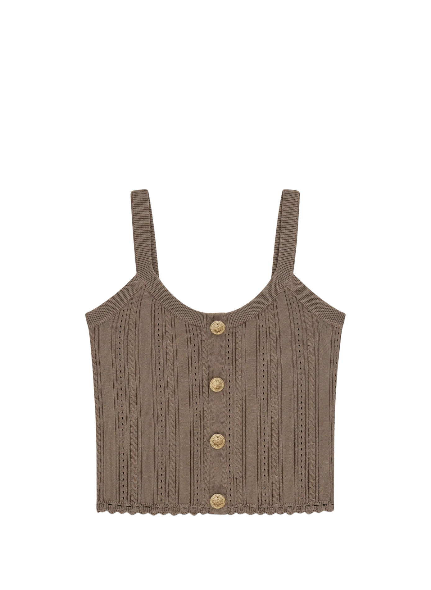 Camiseta sin mangas cuello redondo GUESS Marrón