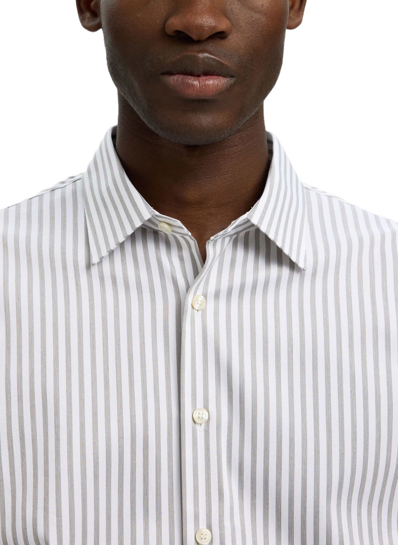 Slim-fit shirt in blended organic cotton | Groen SELECTED Heren