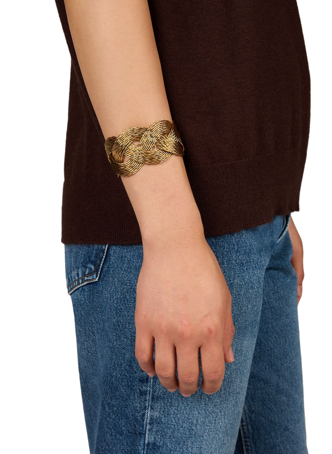 Verdrehtes Armreif-Armband AU PRINTEMPS PARIS Golden