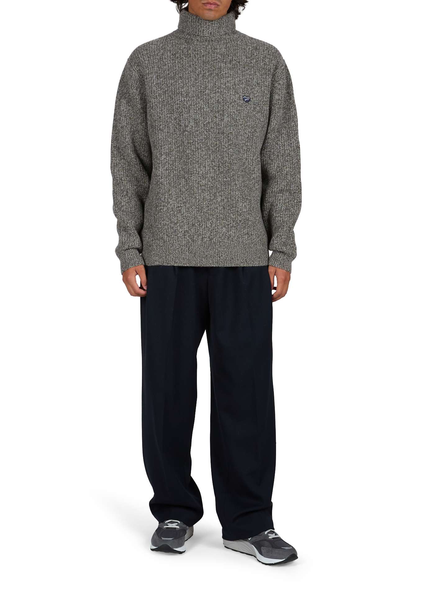 Pull droit col roulé en laine MAISON LABICHE Gris