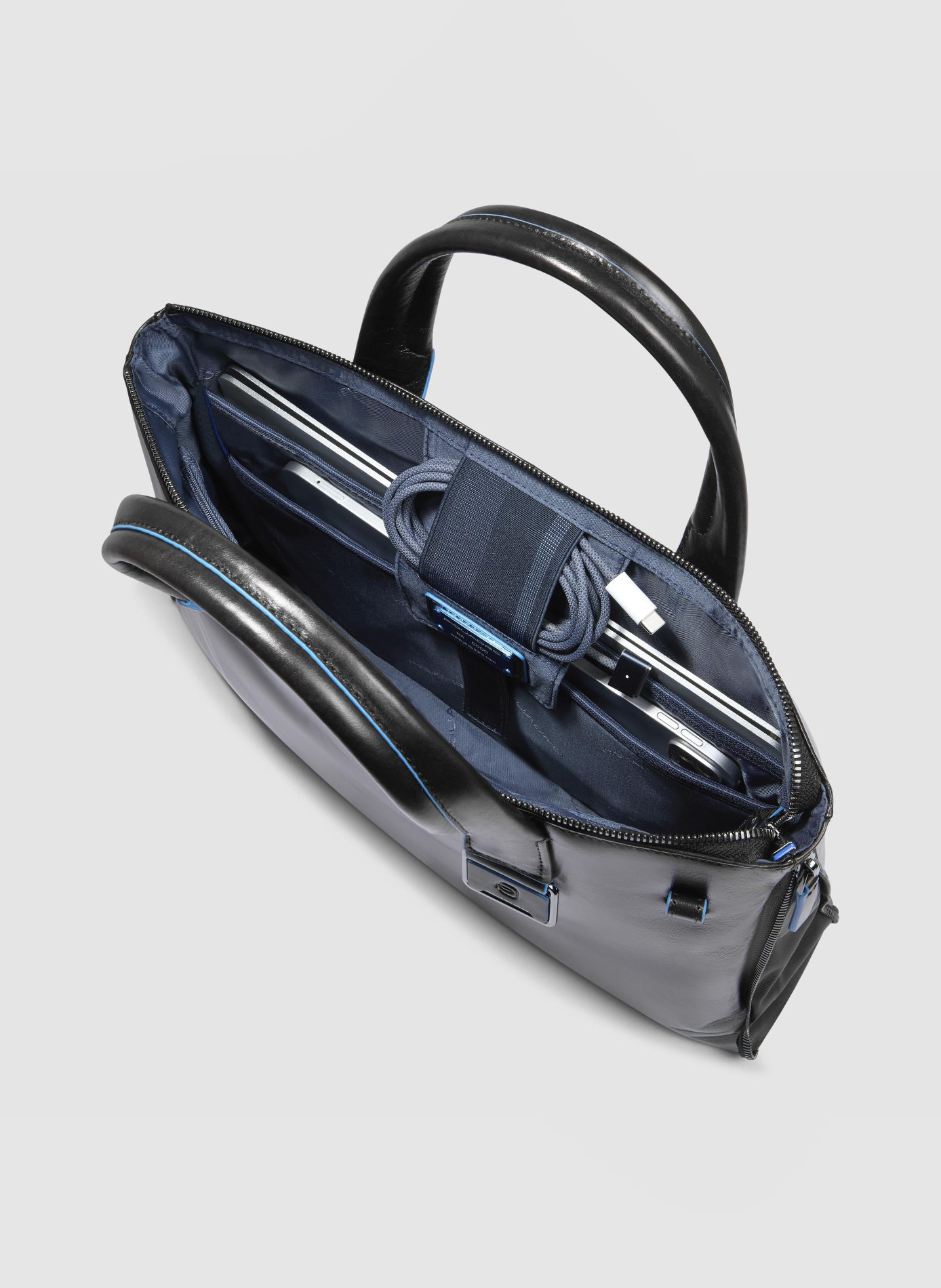 Sac à ordinateur mince 14" personnalisable PIQUADRO Noir