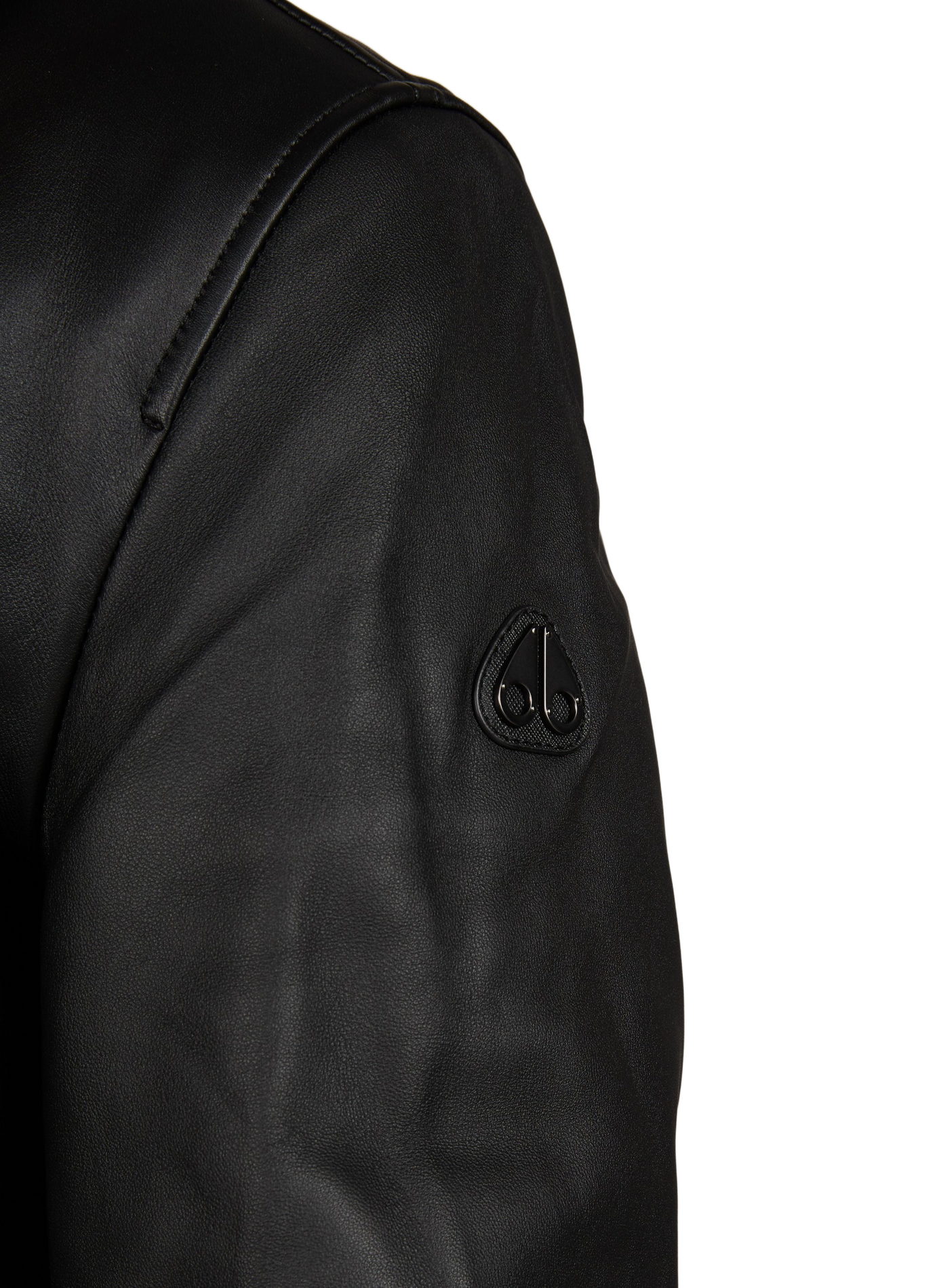 Lederjacke mit Sherpa-Kragen MOOSE KNUCKLES Schwarz