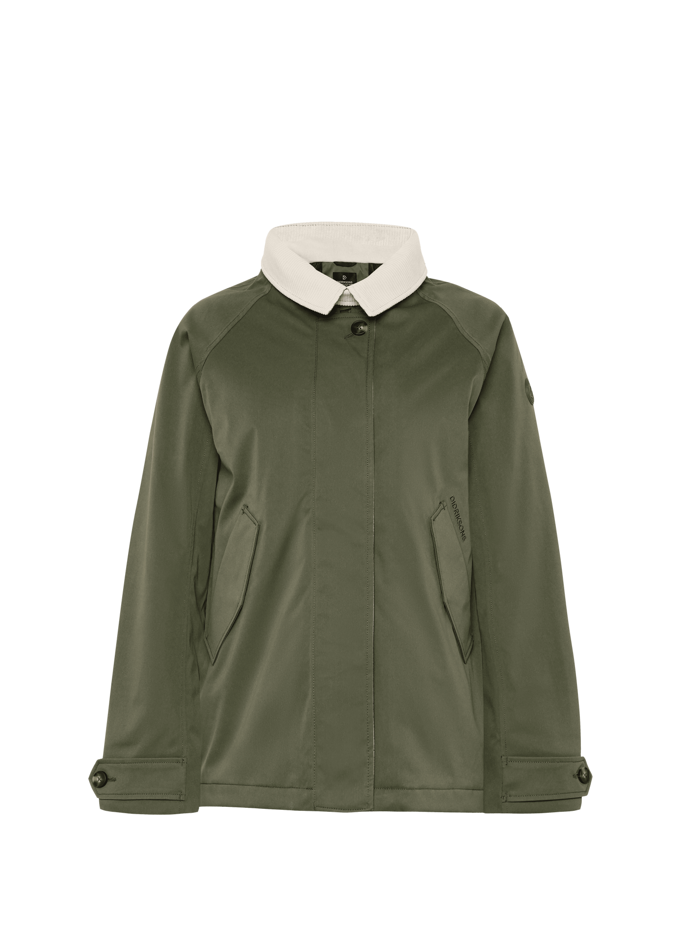 Lynn cropped jacket with ribbed collar DIDRIKSONS Khaki